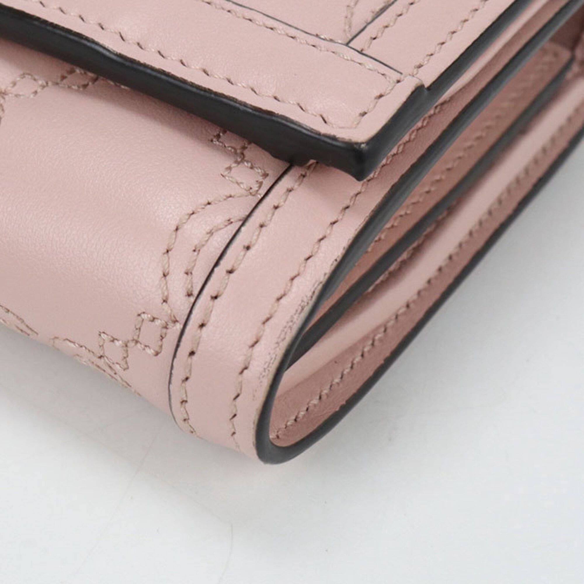 Gucci GUCCI Bi-fold wallet with coin purse, 723799, business card holder/card case wallet, GG Matelassé, women's, pink. Size ONE SIZE - 7 Thumbnail