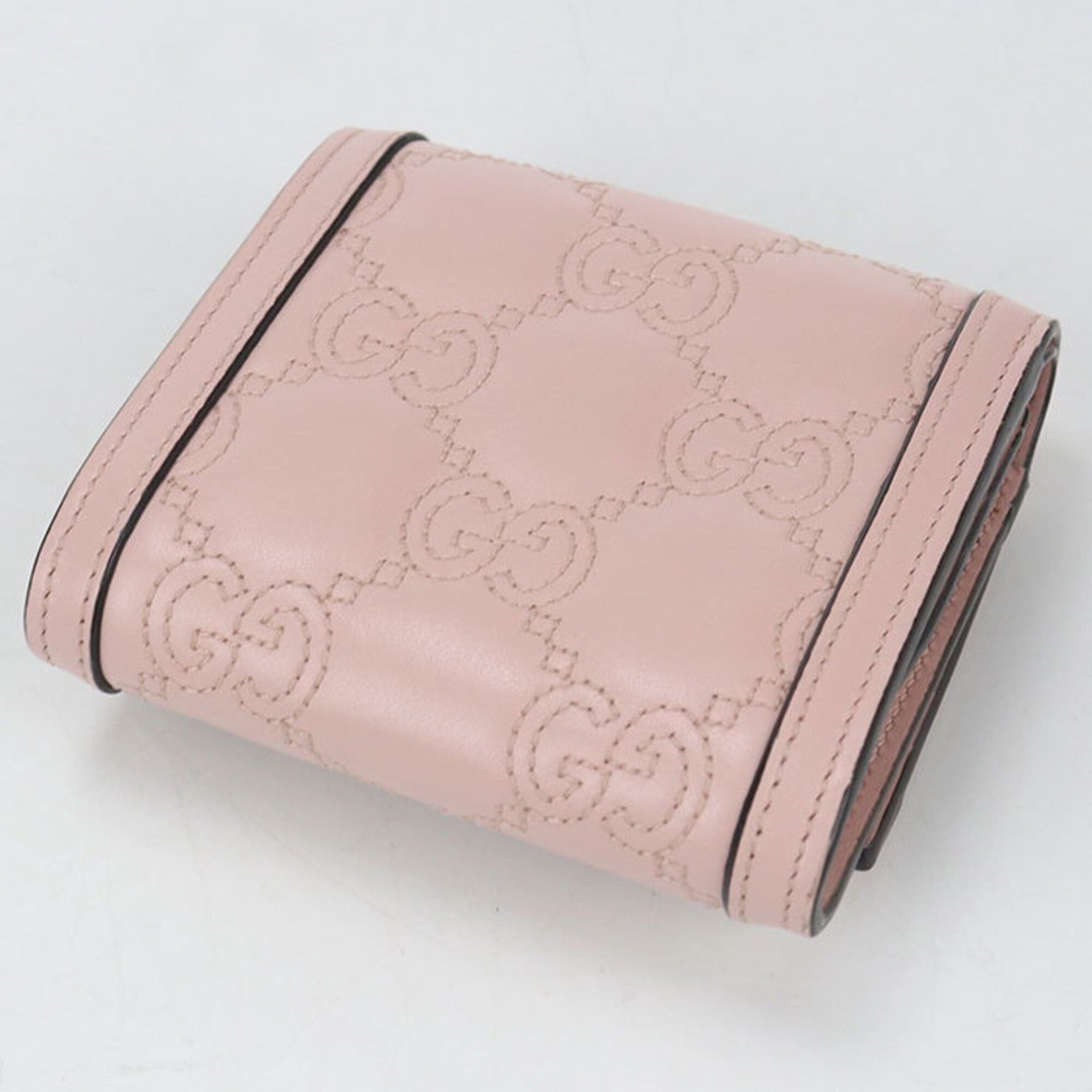 Gucci GUCCI Bi-fold wallet with coin purse, 723799, business card holder/card case wallet, GG Matelassé, women's, pink. Size ONE SIZE - 2 Thumbnail