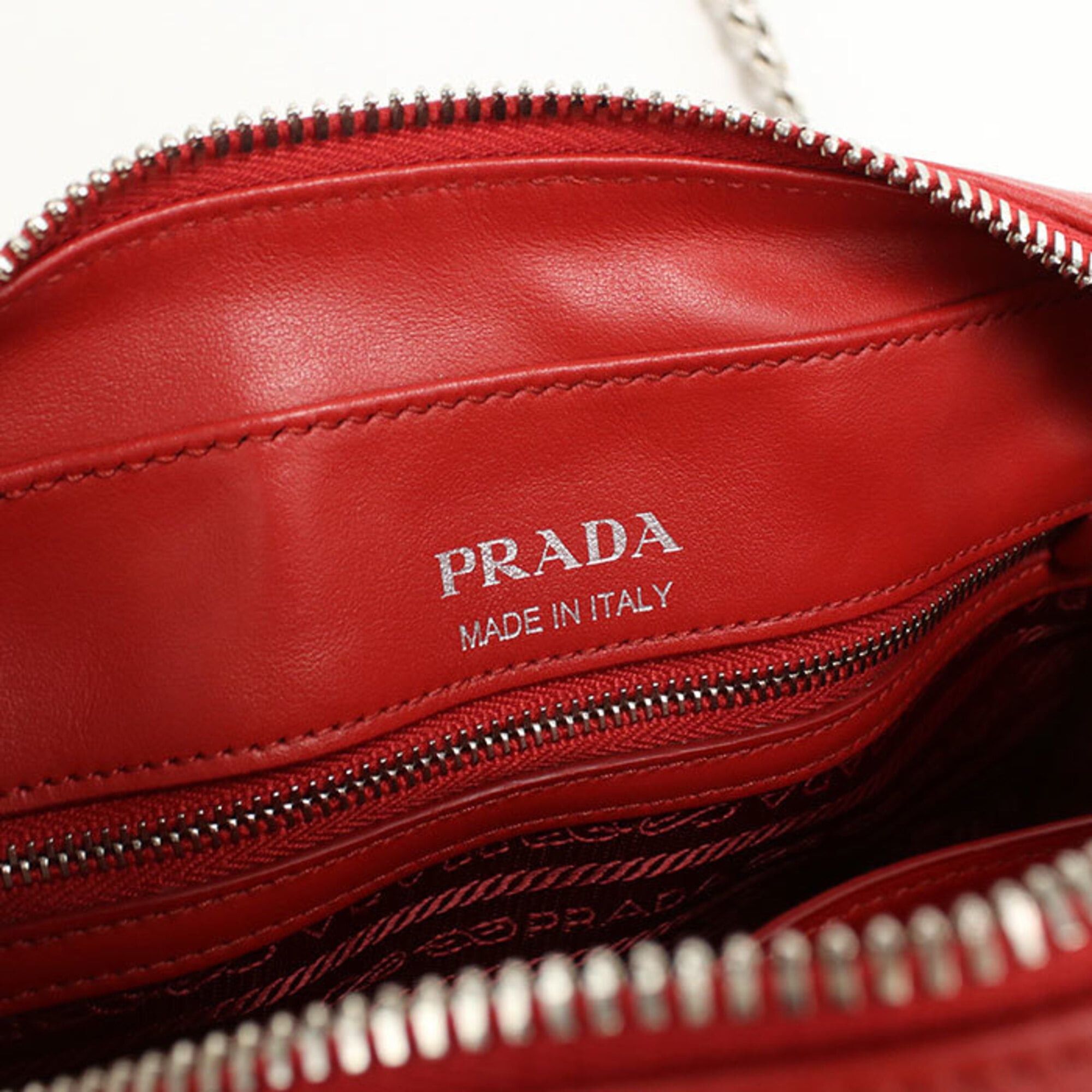 Prada Prada Shoulder Bag 1BH083 Chain Diagram Women's Red Size ONE SIZE - 5 Thumbnail
