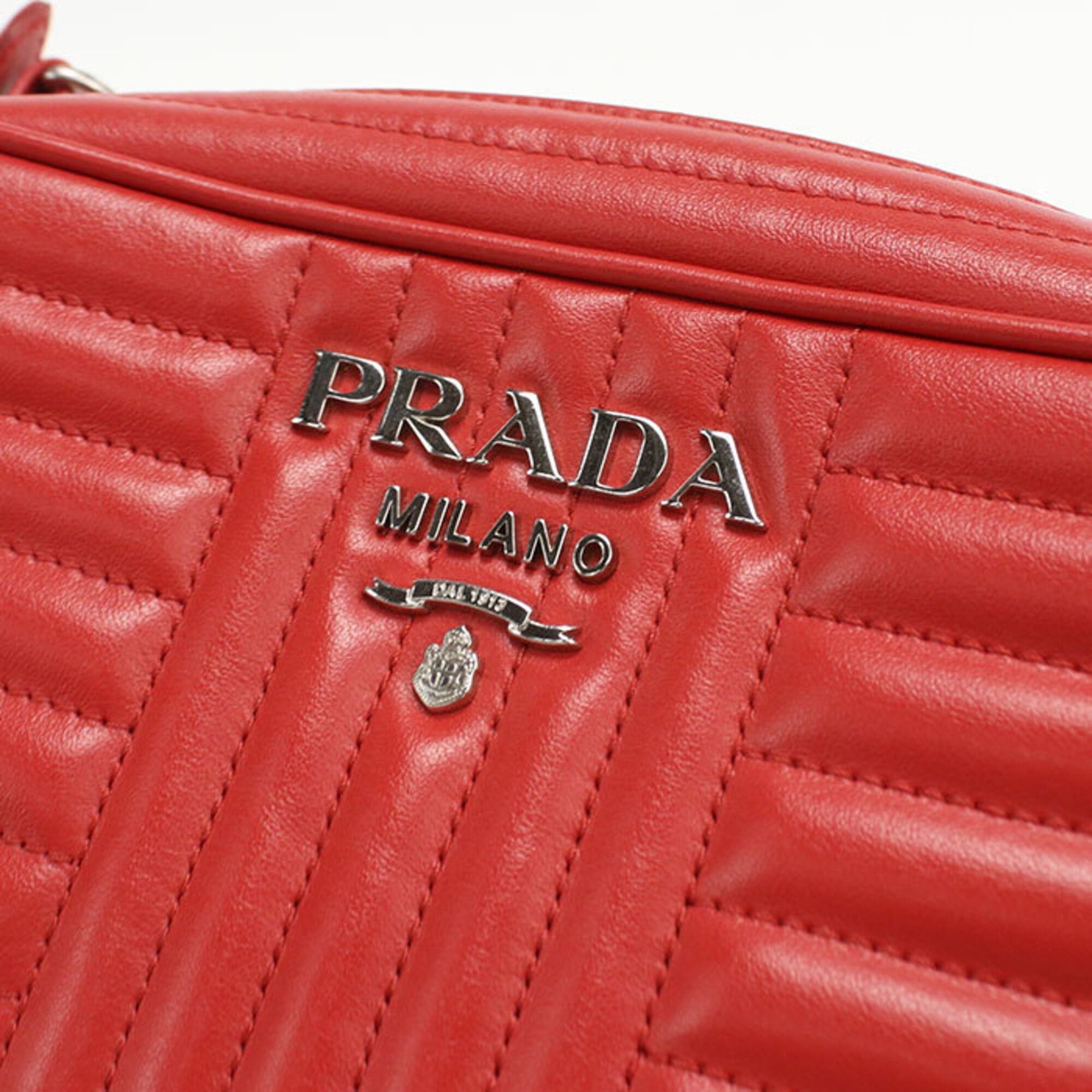 Prada Prada Shoulder Bag 1BH083 Chain Diagram Women's Red Size ONE SIZE - 4 Thumbnail