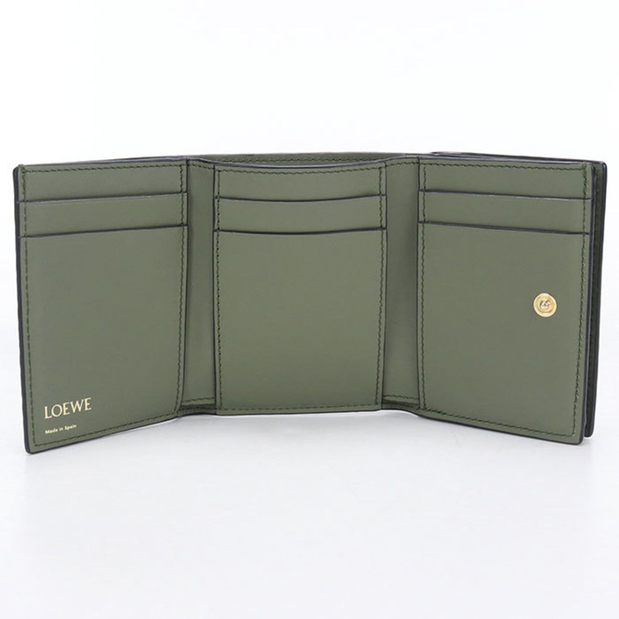 Loewe LOEWE Trifold Wallet, Repeat Anagram, Women's, Green Size ONE SIZE - 3 Thumbnail