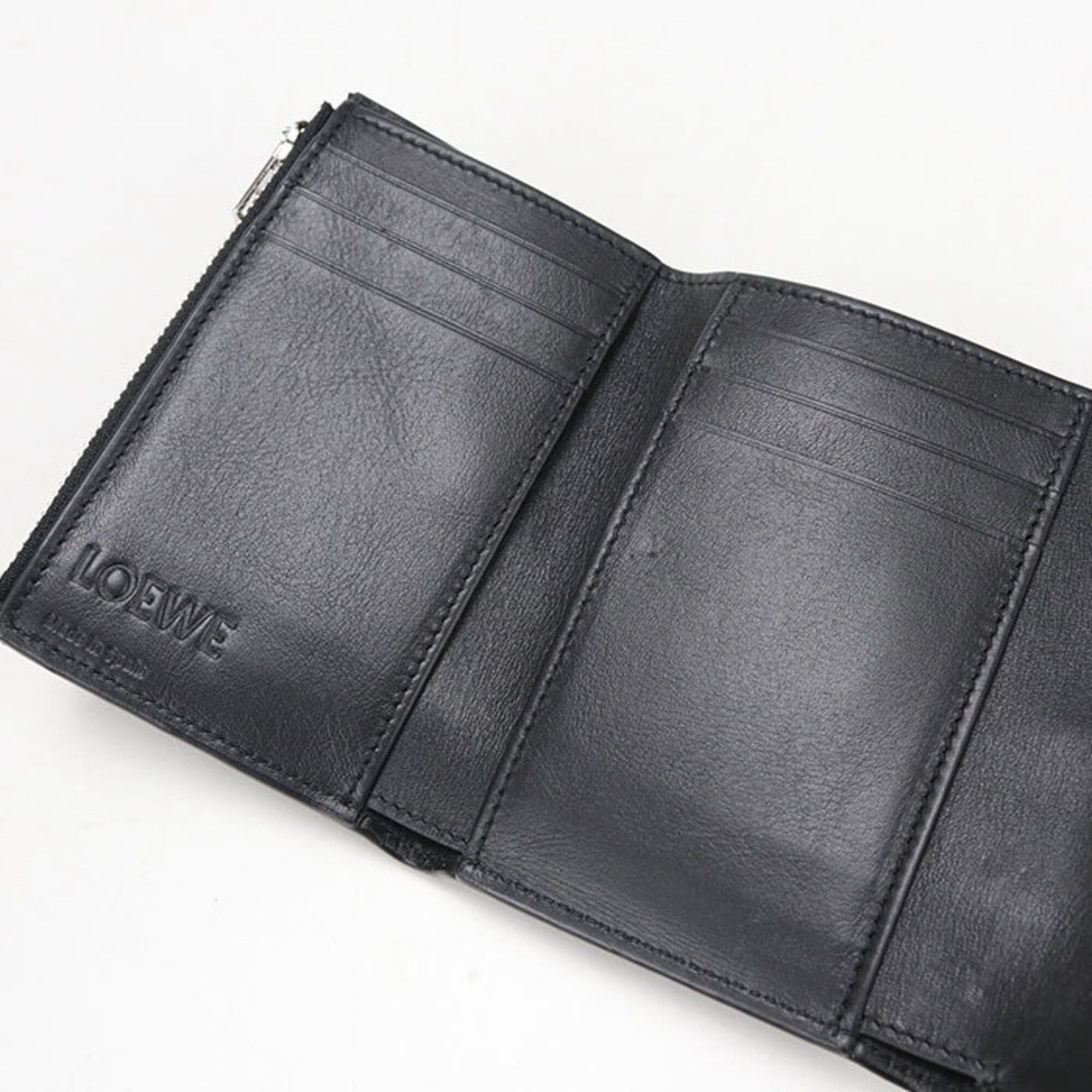 Loewe LOEWE Tri-fold Wallet Vertical Small Anagram Women's Black Size ONE SIZE - 4 Thumbnail