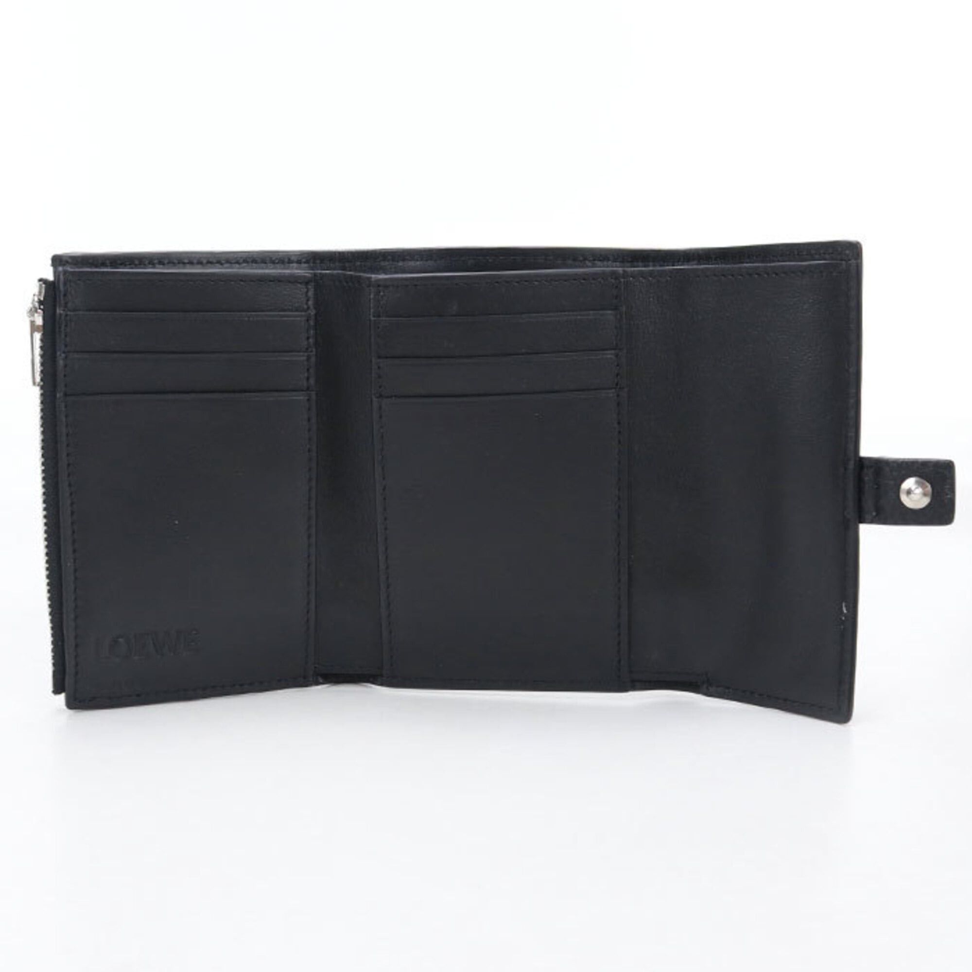 Loewe LOEWE Tri-fold Wallet Vertical Small Anagram Women's Black Size ONE SIZE - 3 Thumbnail