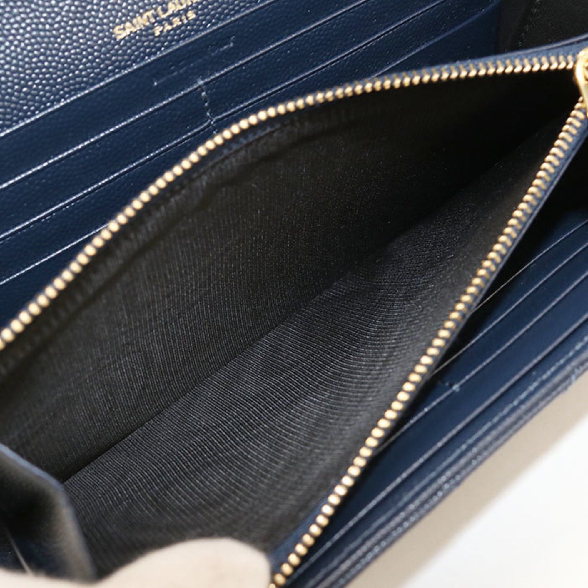 Saint Laurent Paris Saint Laurent Bi-fold Long Wallet 372264 Large Flap Cassandra Women's Navy Size ONE SIZE - 5 Thumbnail