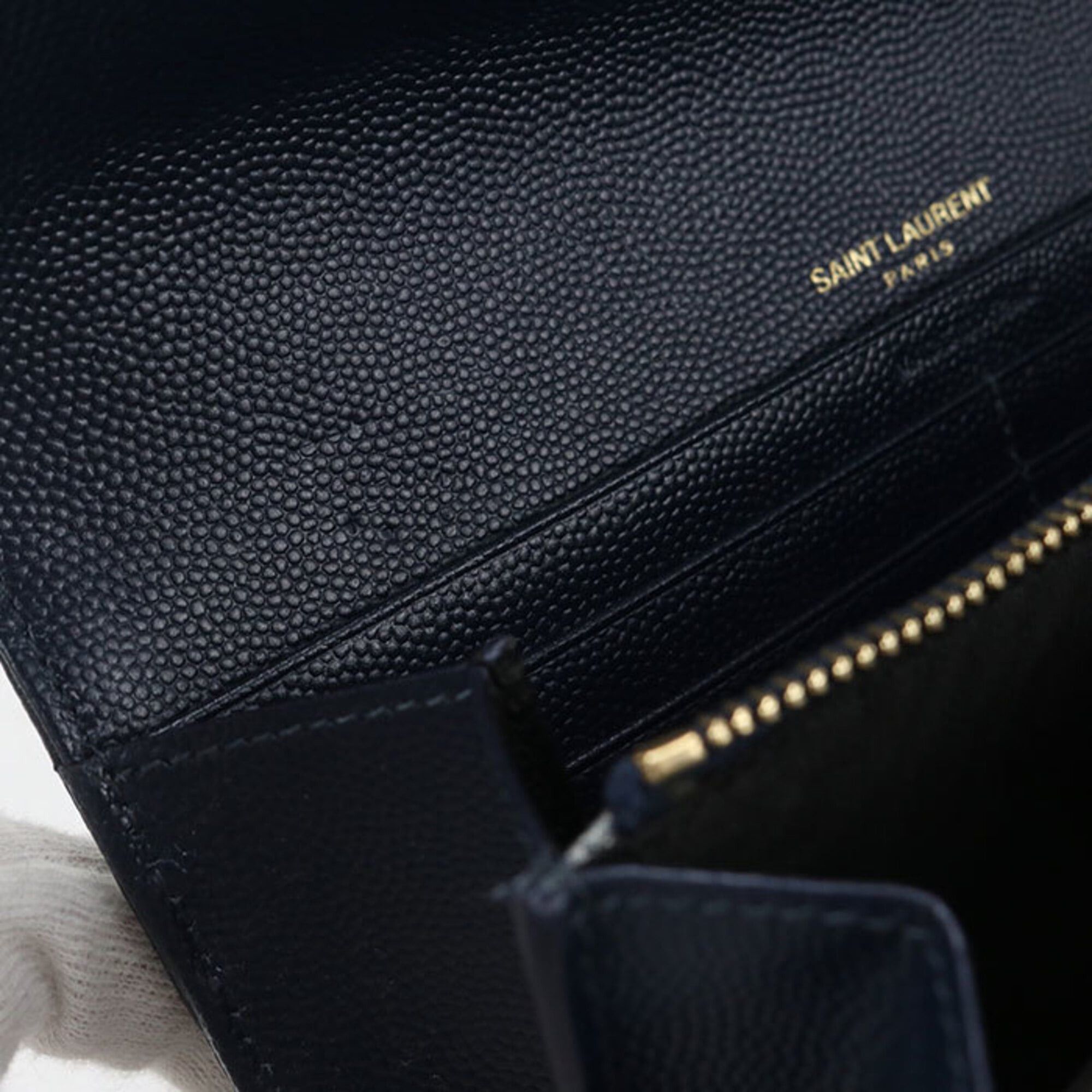 Saint Laurent Paris Saint Laurent Bi-fold Long Wallet 372264 Large Flap Cassandra Women's Navy Size ONE SIZE - 6 Thumbnail