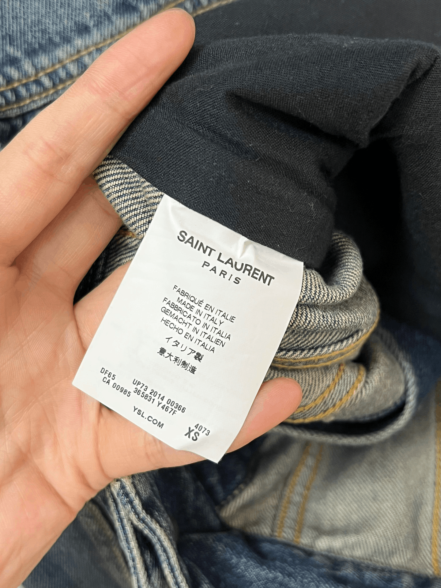 Saint Laurent Paris SLP Studded Denim Jacket Size XS / US 0-2 / IT 36-38 - 3 Thumbnail