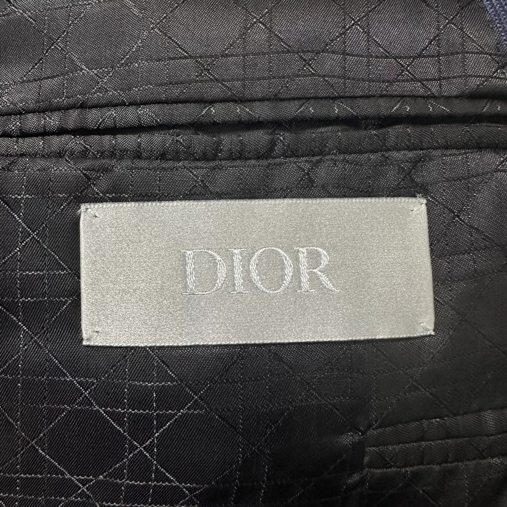 Dior Dior Navy Plaid Double-Breasted Peak Lapel Suit Size US M / EU 48-50 / 2 - 5 Thumbnail