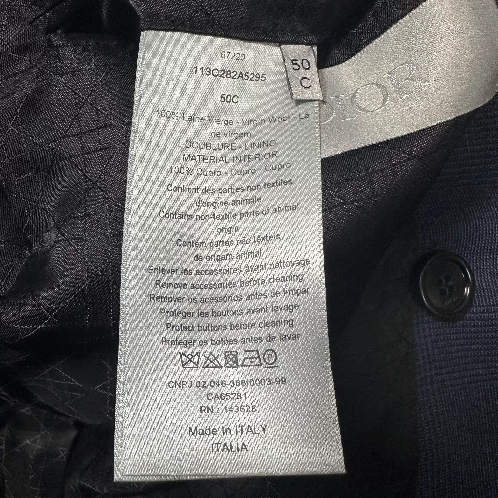Dior Dior Navy Plaid Double-Breasted Peak Lapel Suit Size US M / EU 48-50 / 2 - 6 Thumbnail