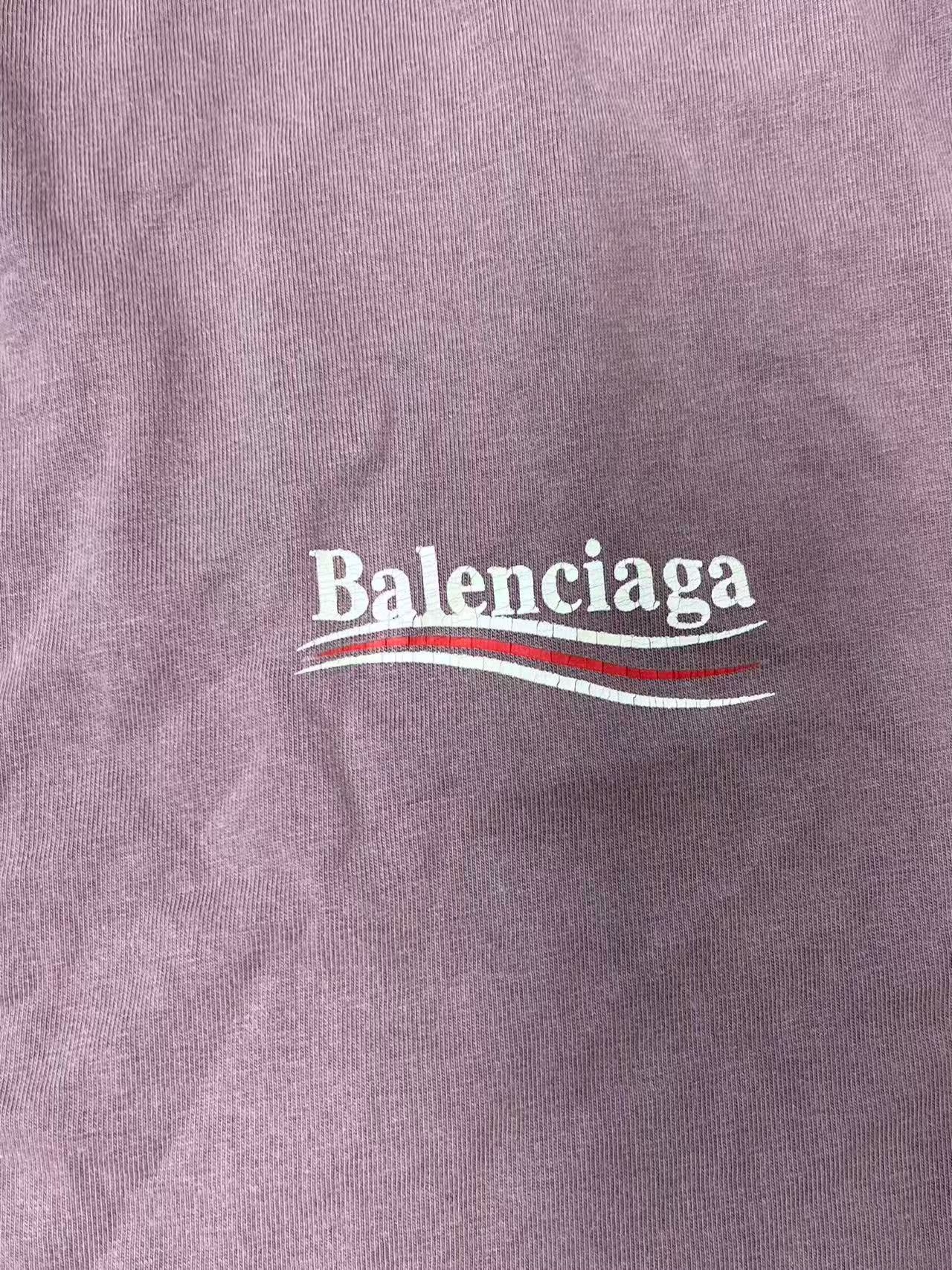 Balenciaga Balenciaga Men's Purple Letter Crewneck T-shirt Size US M / EU 48-50 / 2 - 3 Thumbnail