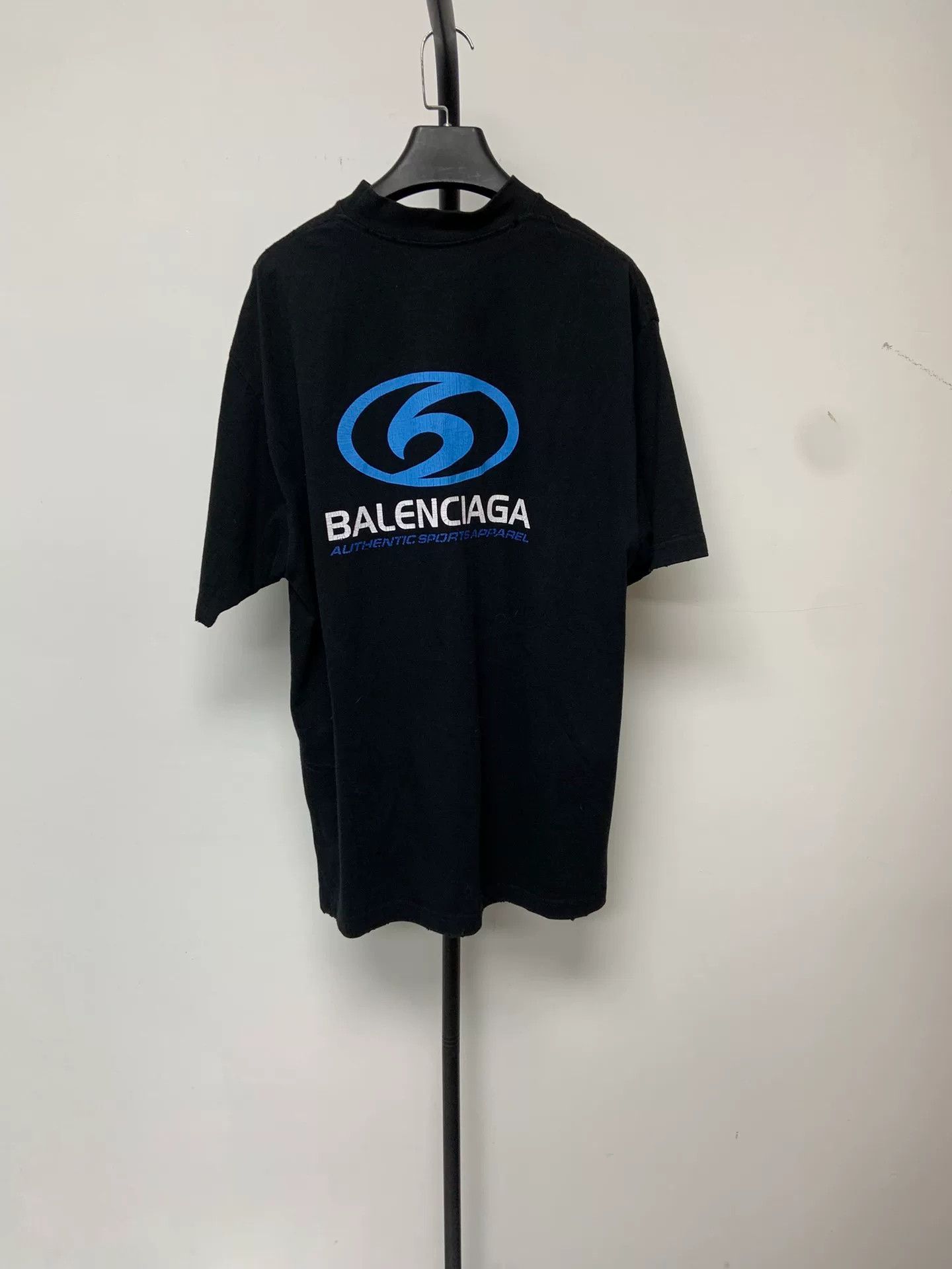 Balenciaga Balenciaga Blue Logo Print Crewneck T-Shirt Size US XXS / EU 40 - 2 Thumbnail