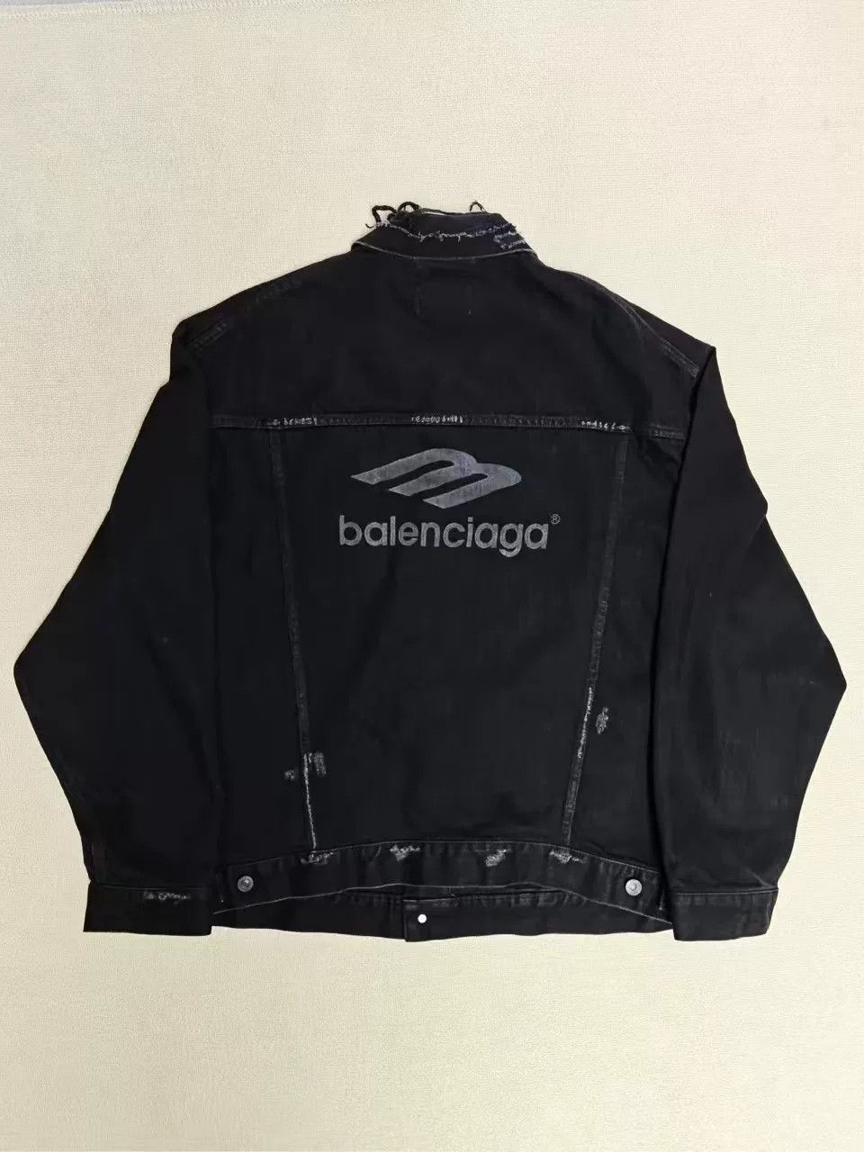 Balenciaga Balenciaga 22FW Distressed Denim Jacket Size US XS / EU 42 / 0 - 2 Thumbnail