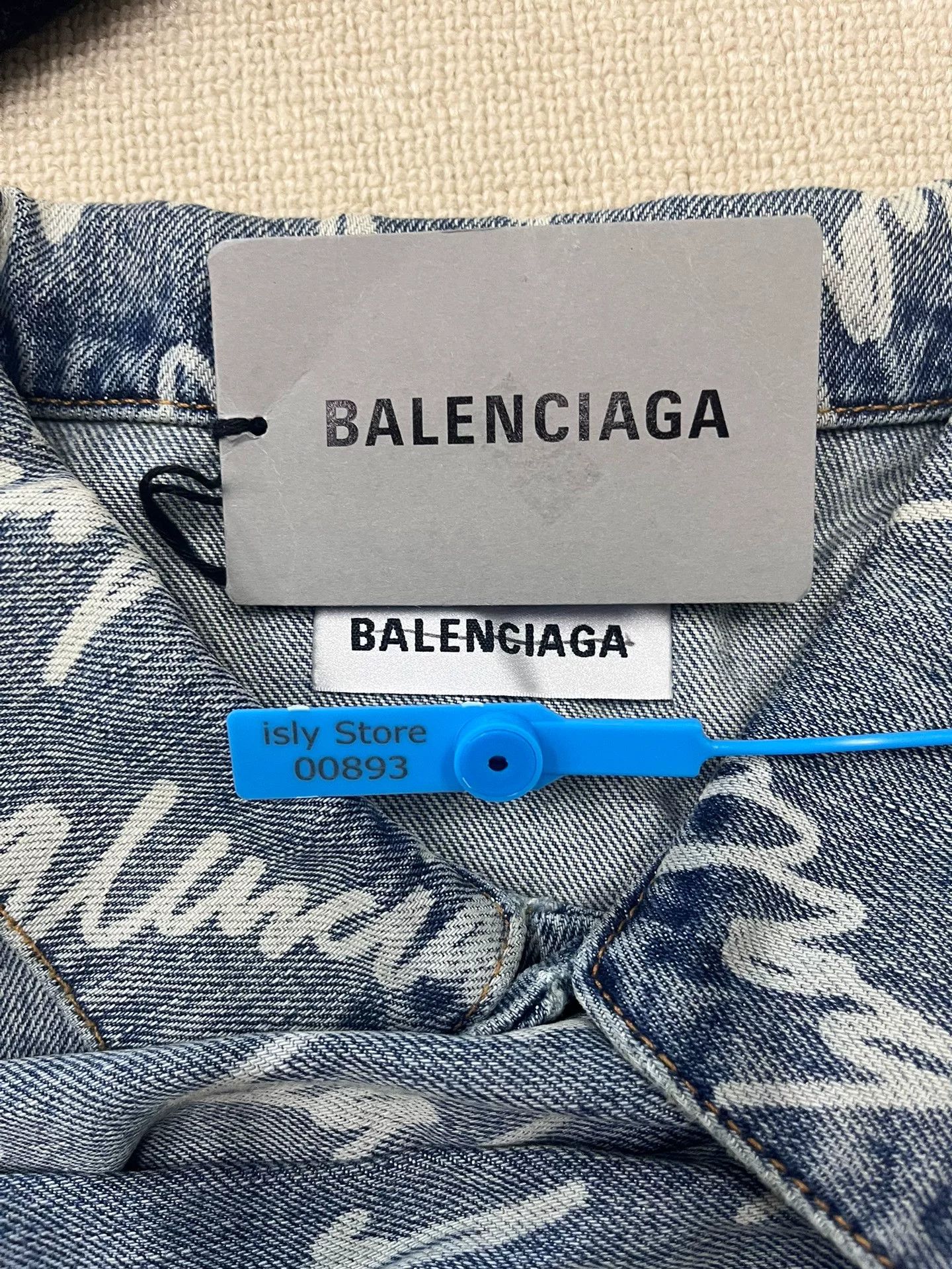 Balenciaga Balenciaga All-Over Logo Denim Jacket Size S / US 4 / IT 40 - 4 Thumbnail