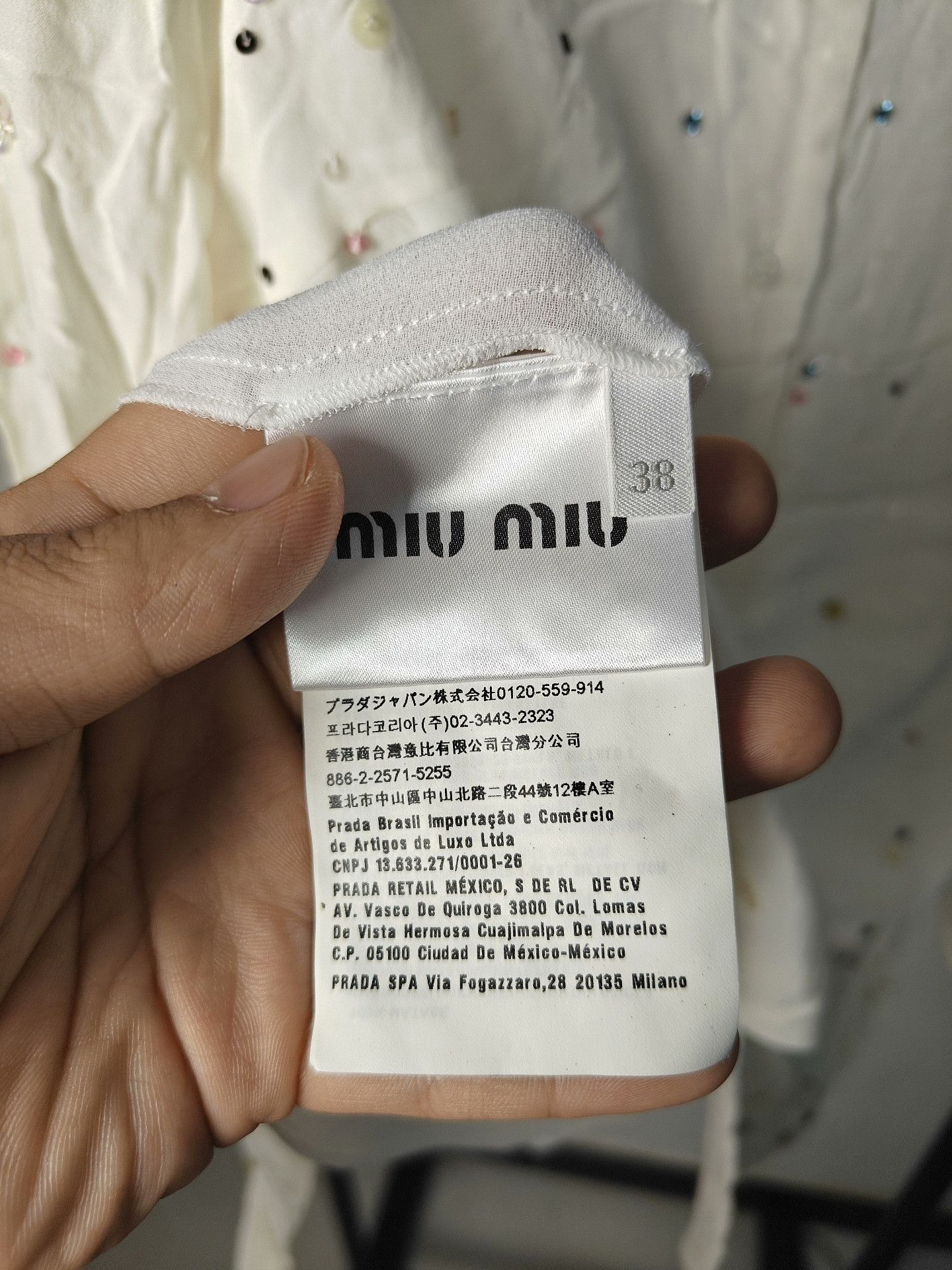 Miu Miu Miu Miu White Button Up L Women Size L / US 10 / IT 46 - 3 Thumbnail