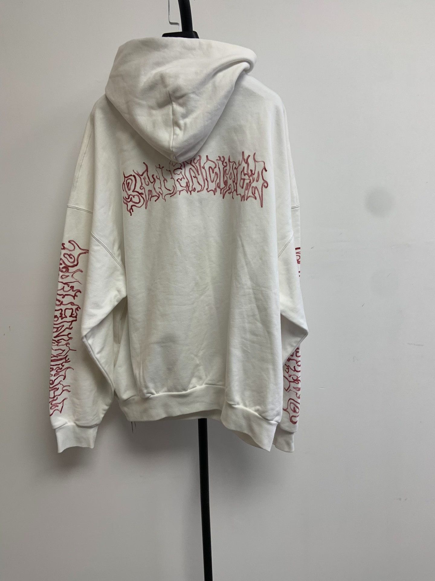 Balenciaga Balenciaga Logo Print Hooded Pullover Size US M / EU 48-50 / 2 - 2 Thumbnail