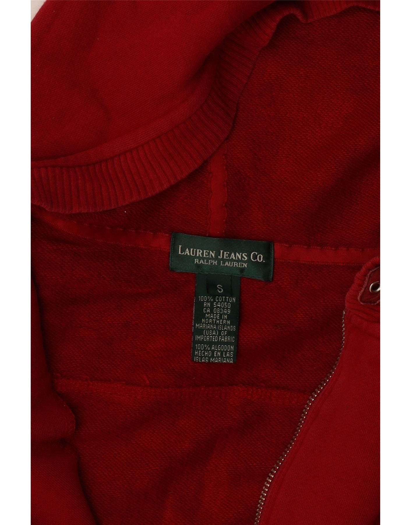 Ralph Lauren Womens Overd Zip Hoodie Sweater UK 10 Small Burgundy Size M / US 6-8 / IT 42-44 - 3 Thumbnail