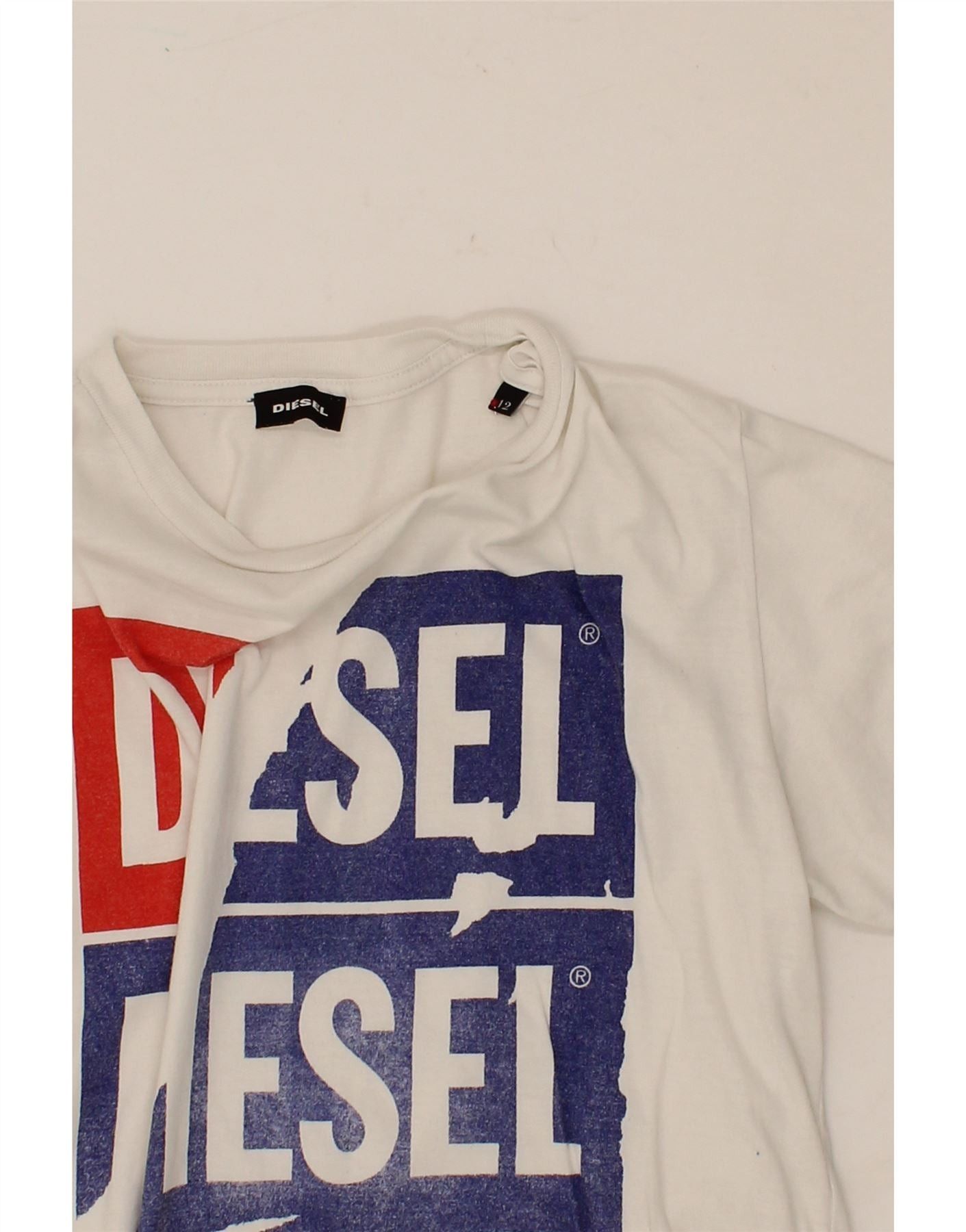 Diesel Boys Graphic T-Shirt Top 11-12 Years White Cotton Size M / US 6-8 / IT 42-44 - 3 Thumbnail