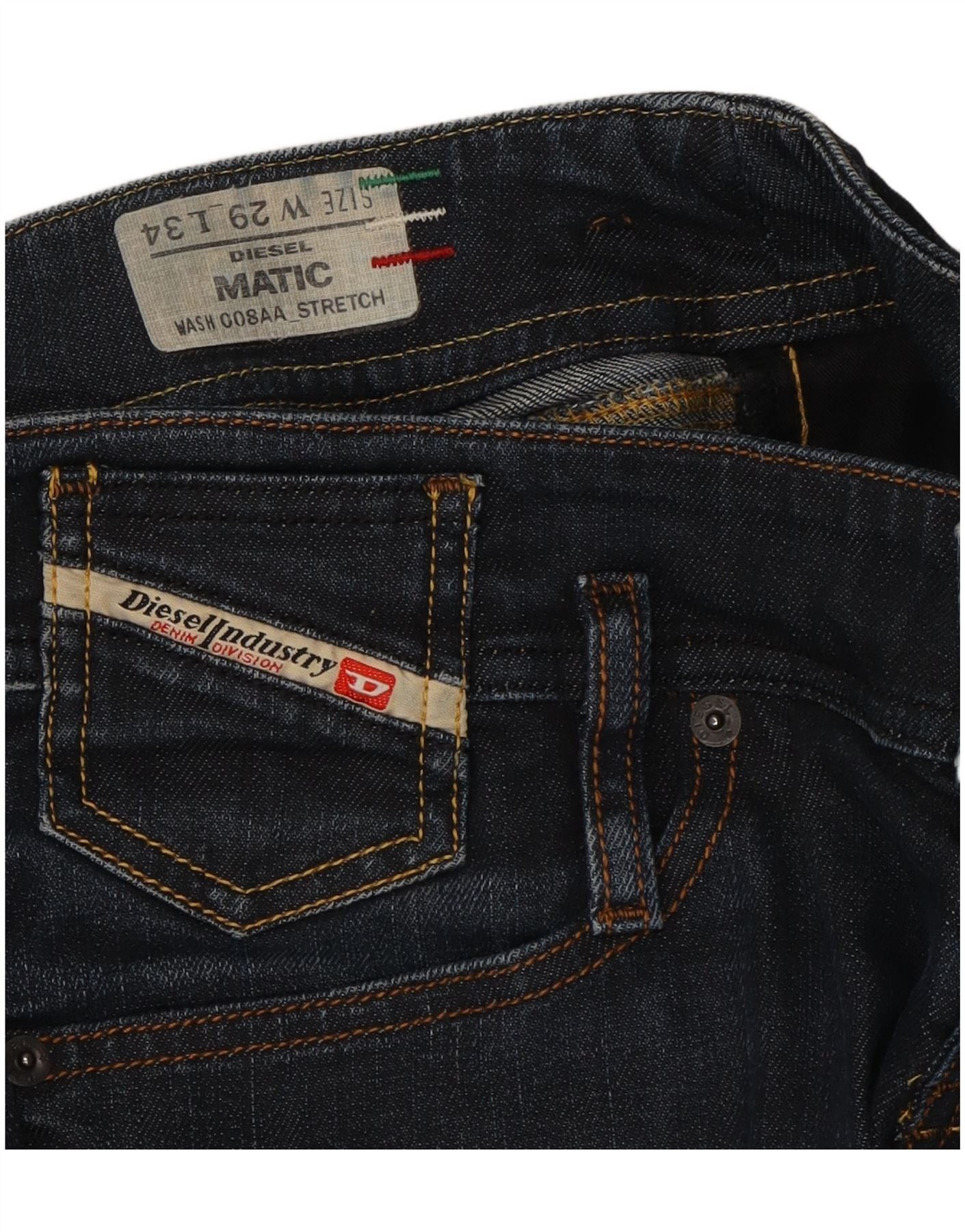 Diesel Womens Matic Slim Jeans W29 L29 Navy Blue Cotton Size 42" / US 20 - 5 Thumbnail