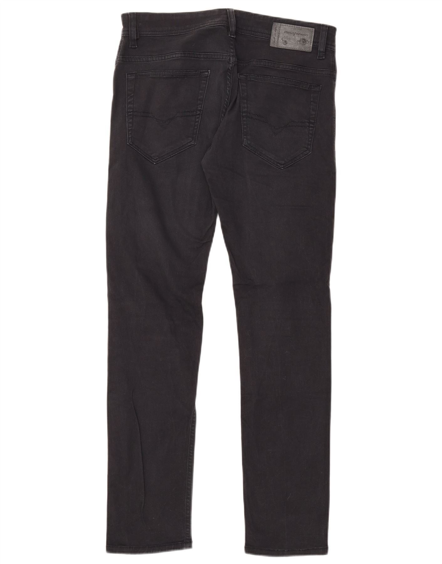 Diesel Womens Thavar-XP-A Slim Skinny Jeans W29 L30 Black Cotton Size 42" / US 20 - 2 Thumbnail