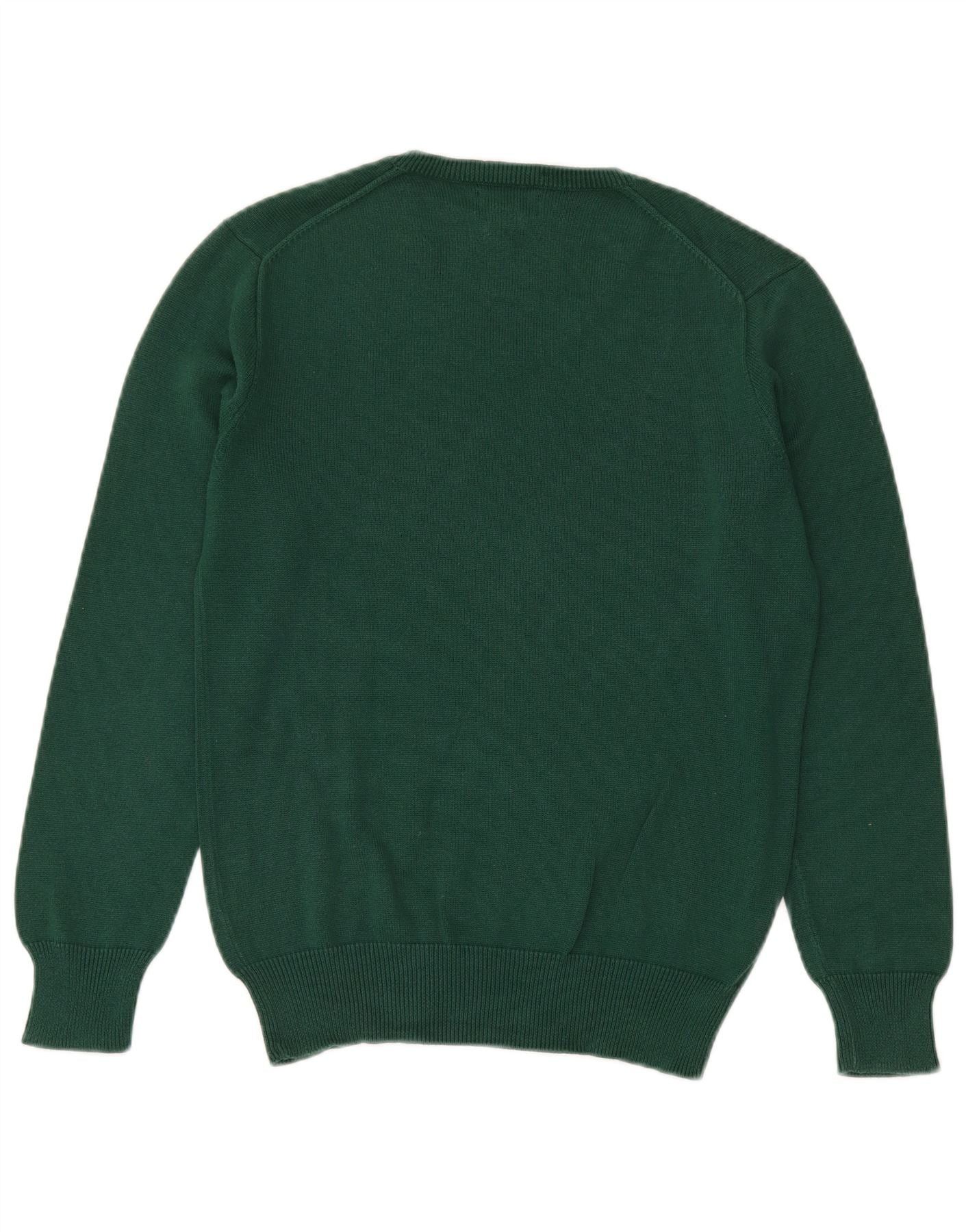 Polo Ralph Lauren Boys V-Neck Jumper Sweater 14-15 Years Green Cotton Size L / US 10 / IT 46 - 2 Thumbnail
