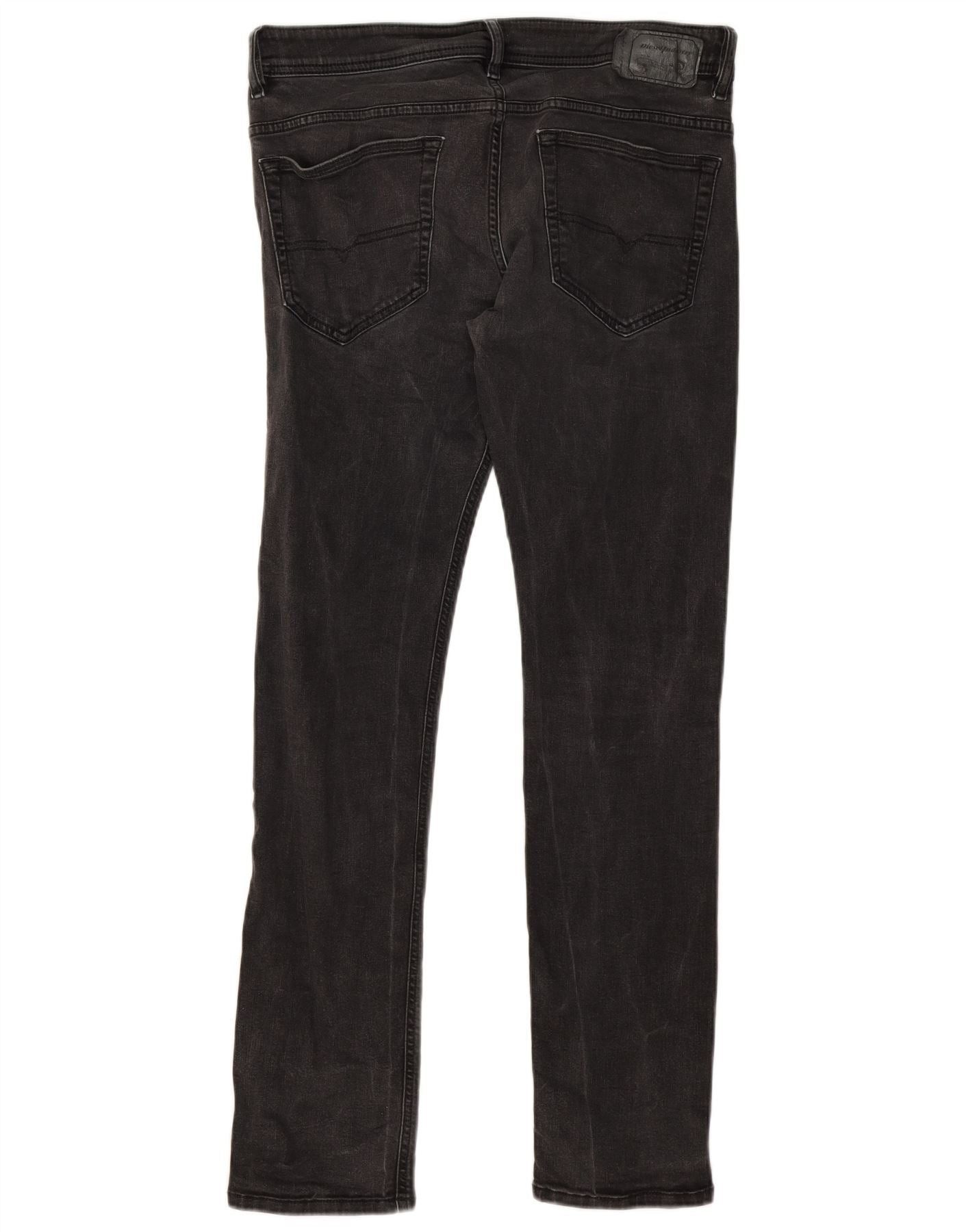 Diesel Womens Thavar-XP Slim Skinny Jeans W32 L32 Grey Cotton Size 24" / US 00 / IT 34 - 2 Thumbnail