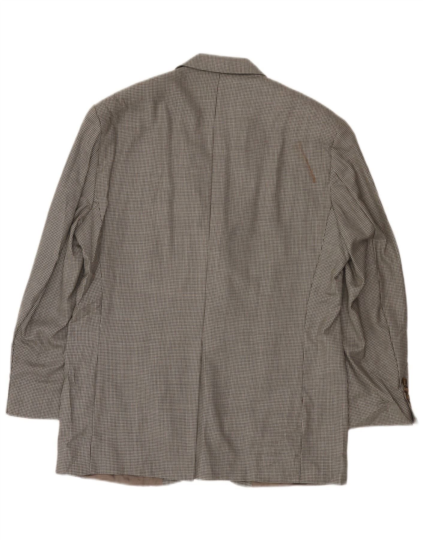 Ralph Lauren Mens 2 Button Blazer Jacket UK 42 Large Grey Houndstooth Size US L / EU 52-54 / 3 - 2 Thumbnail