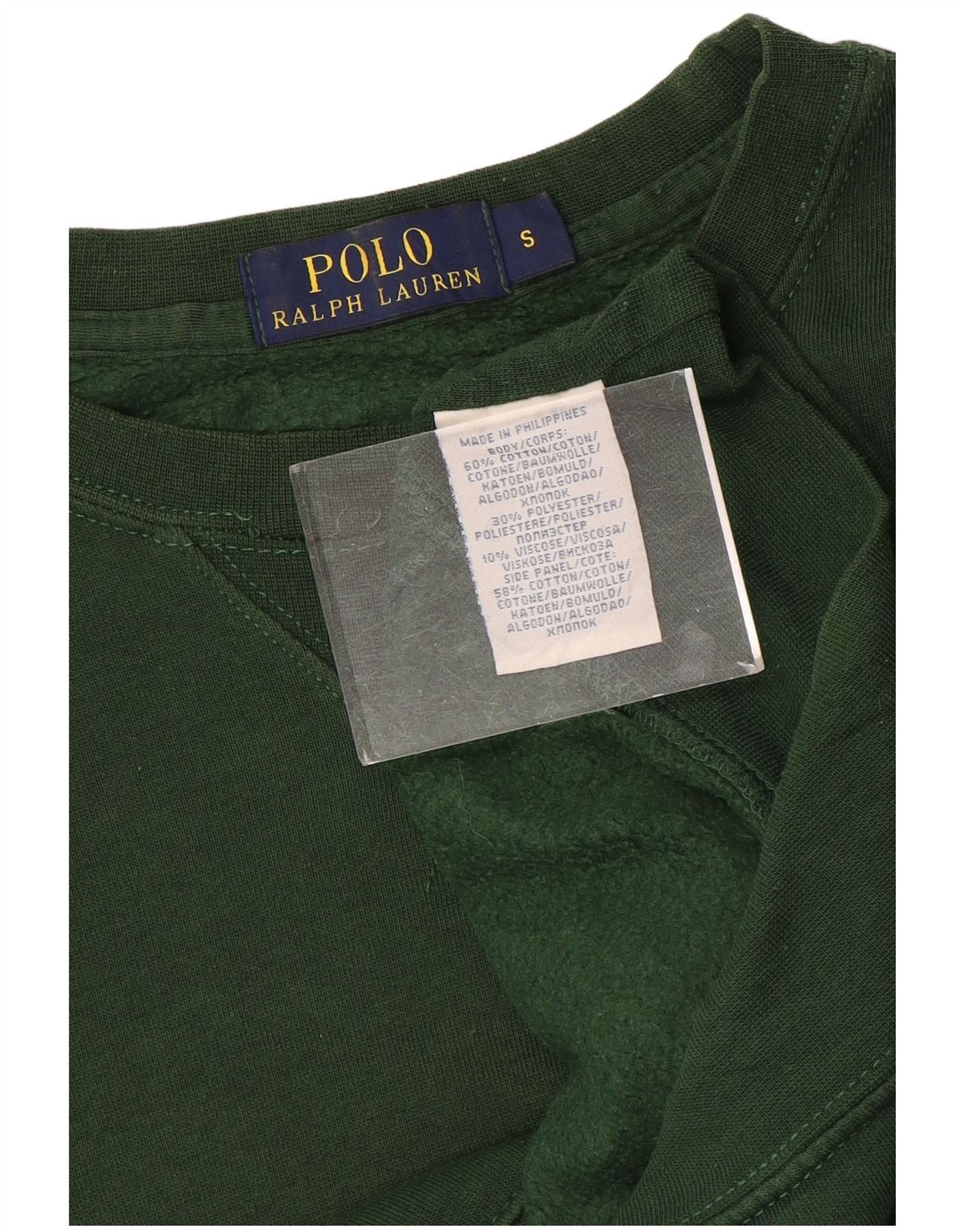 Polo Ralph Lauren Mens Sweatshirt Jumper Small Green Cotton Size US L / EU 52-54 / 3 - 3 Thumbnail