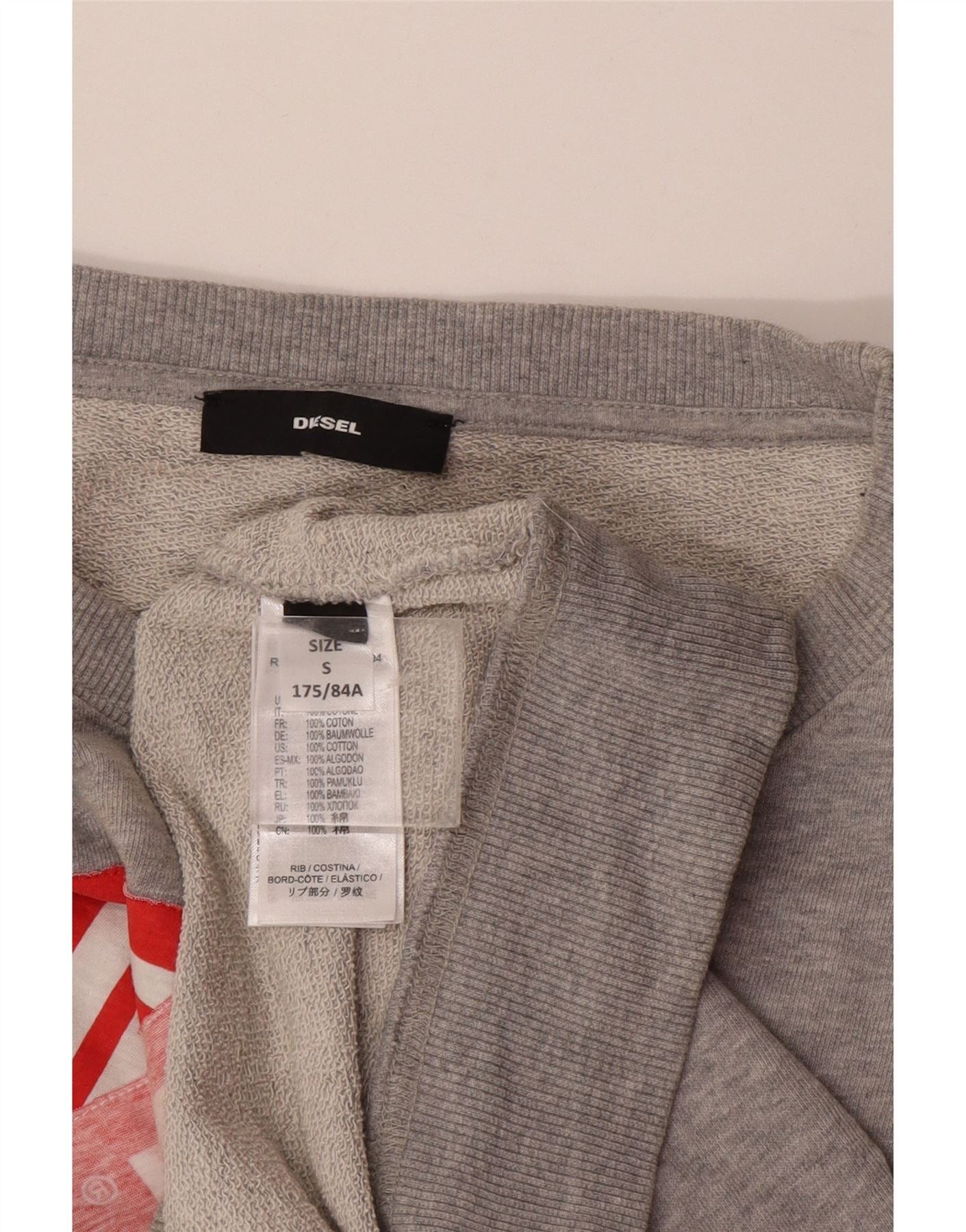 Diesel Mens Graphic Sweatshirt Jumper Small Grey Cotton Size US L / EU 52-54 / 3 - 4 Thumbnail