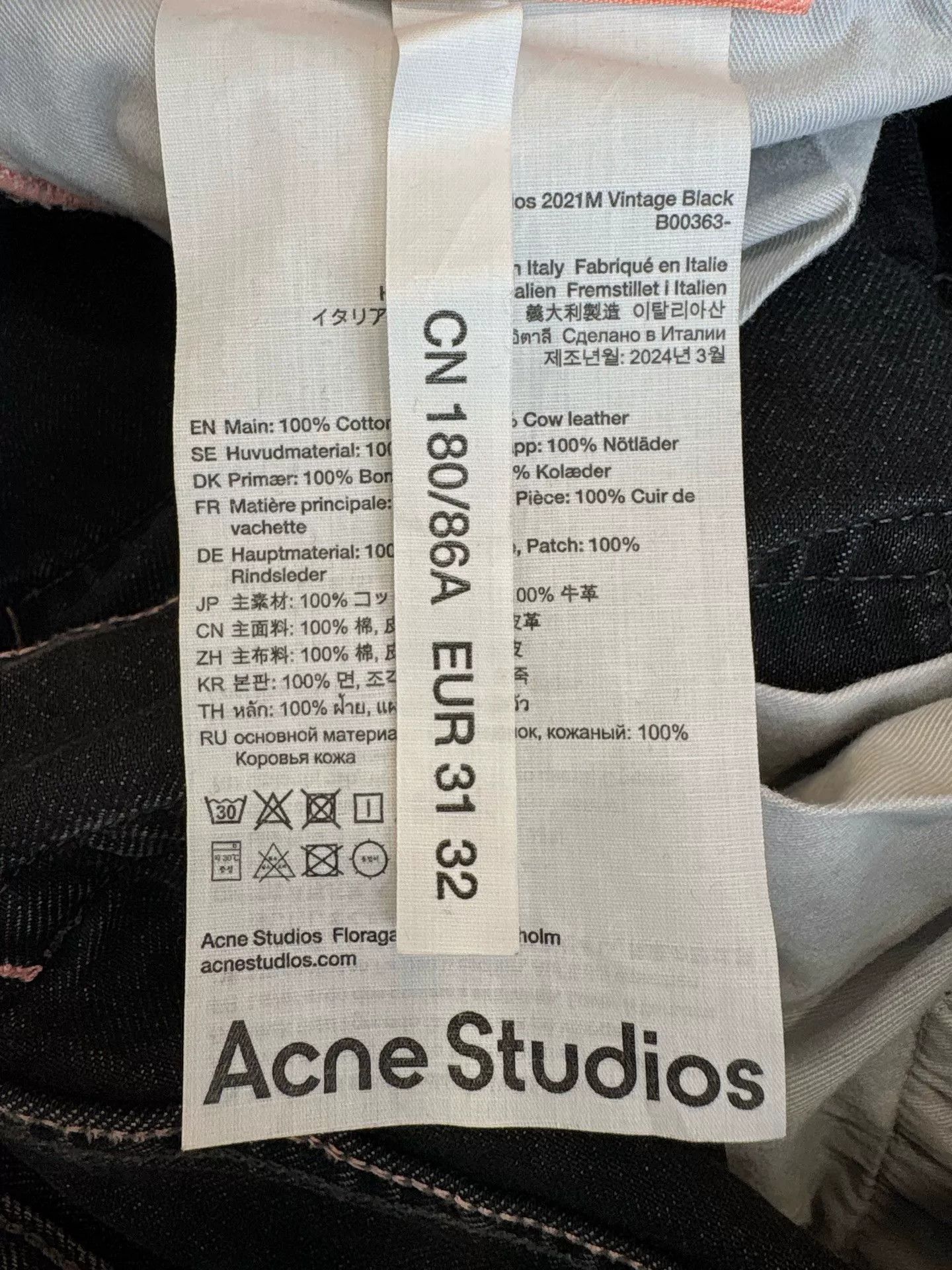Acne Studios Acne Studios 2021M Vintage Black Jeans Size 31 Size US 31 - 6 Thumbnail