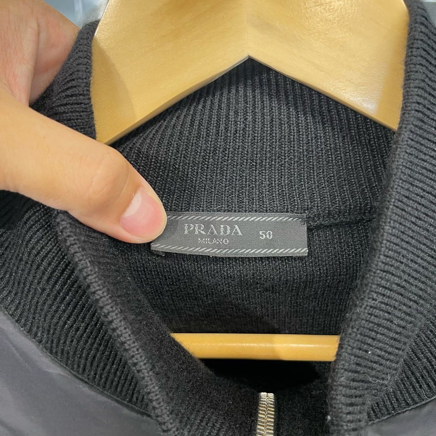 Prada Prada Triangle Logo Nylon Wool Hybrid Jacket 50 Size US M / EU 48-50 / 2 - 3 Thumbnail