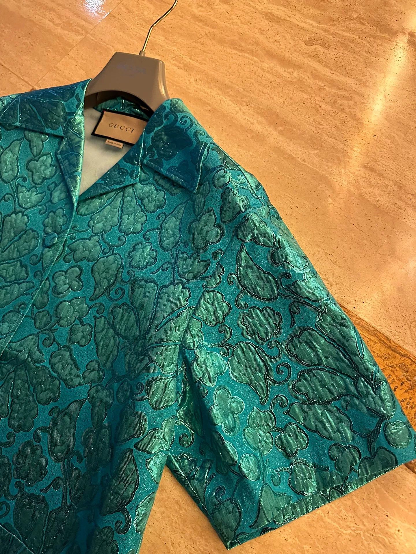 Gucci Gucci Metallic Floral Short Sleeve Shirt Size IT 38 Size XS / US 0-2 / IT 36-38 - 4 Thumbnail