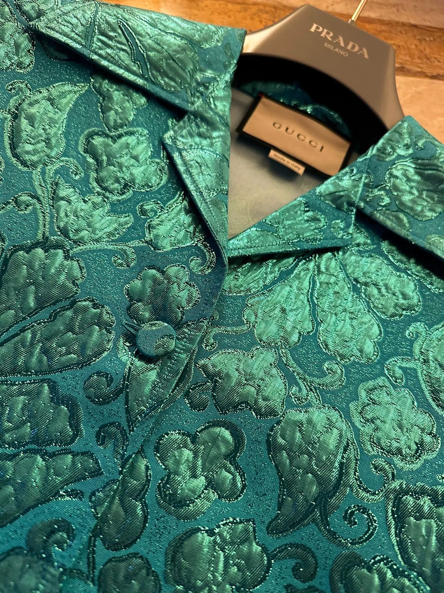 Gucci Gucci Metallic Floral Short Sleeve Shirt Size IT 38 Size XS / US 0-2 / IT 36-38 - 2 Thumbnail