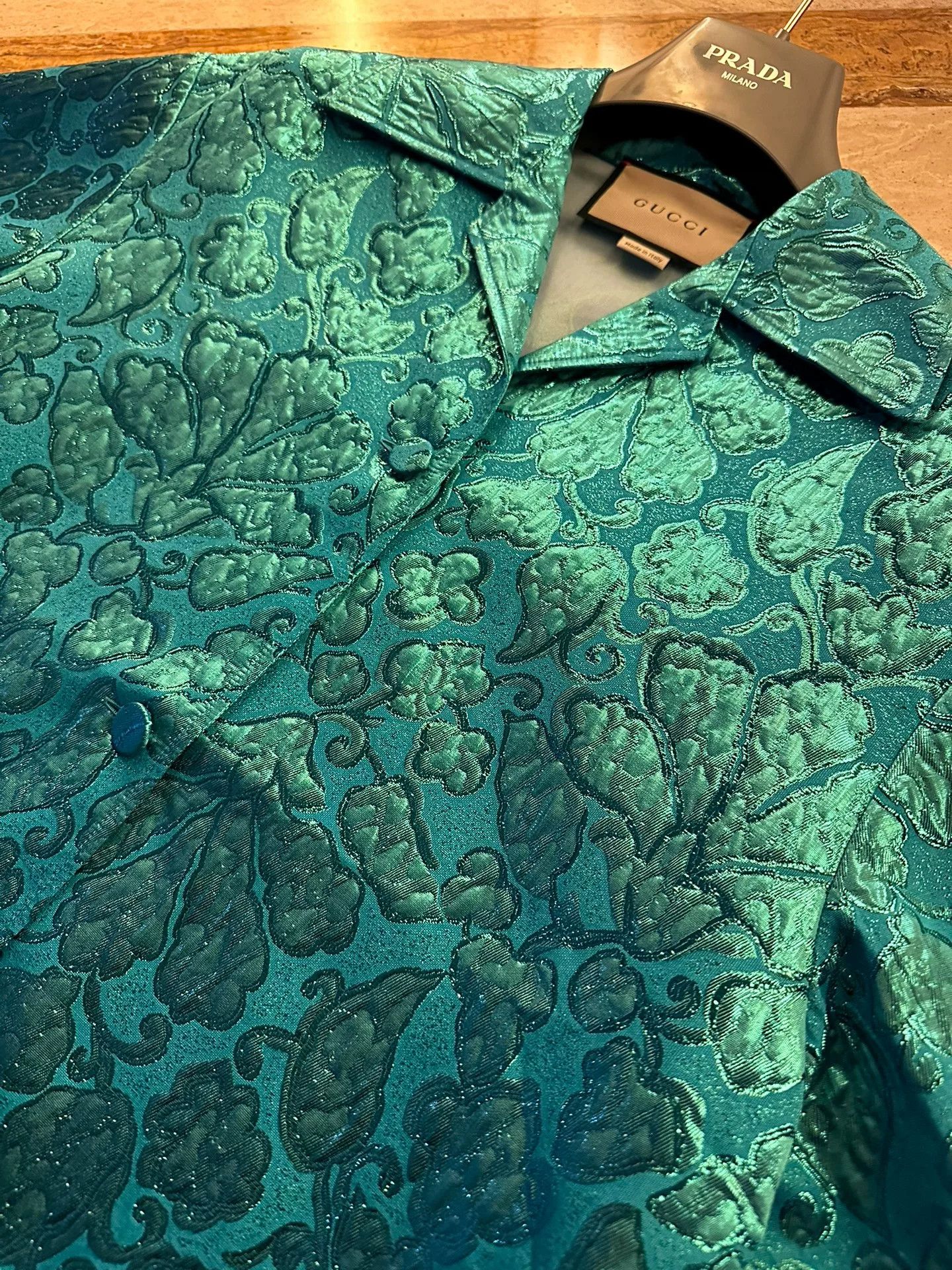 Gucci Gucci Metallic Floral Short Sleeve Shirt Size IT 38 Size XS / US 0-2 / IT 36-38 - 5 Thumbnail