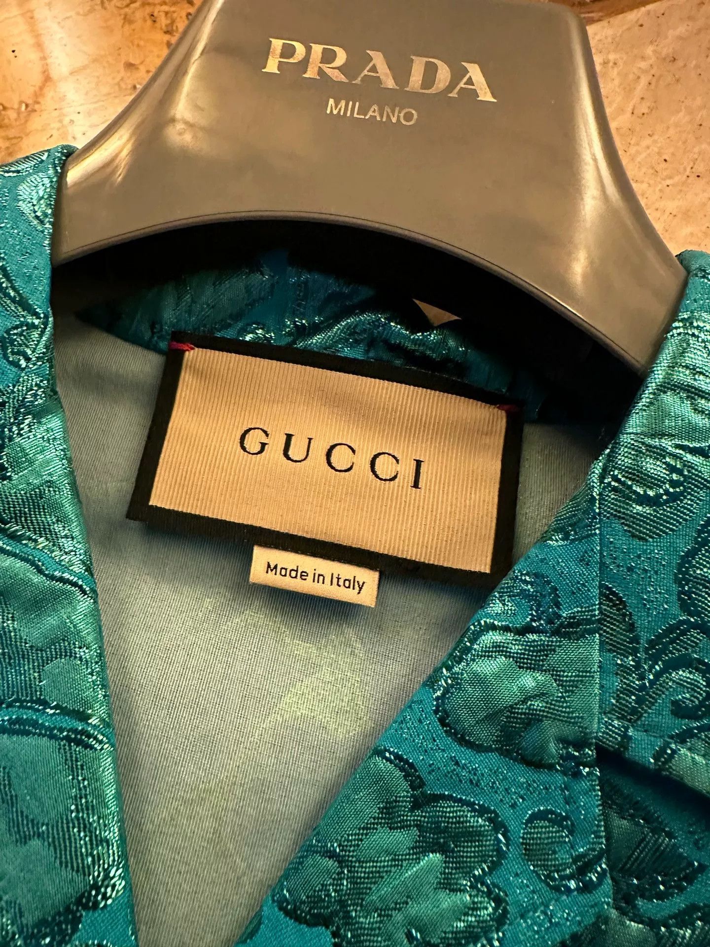 Gucci Gucci Metallic Floral Short Sleeve Shirt Size IT 38 Size XS / US 0-2 / IT 36-38 - 3 Thumbnail