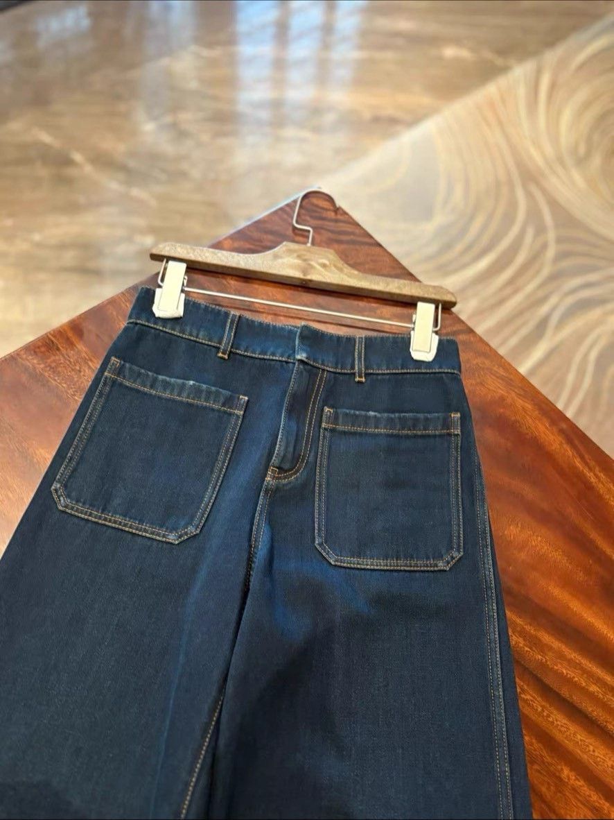 Dior Dior Navy Wide Leg Patch Pocket Jeans 34 Size 25" / US 0 / IT 36 - 4 Thumbnail