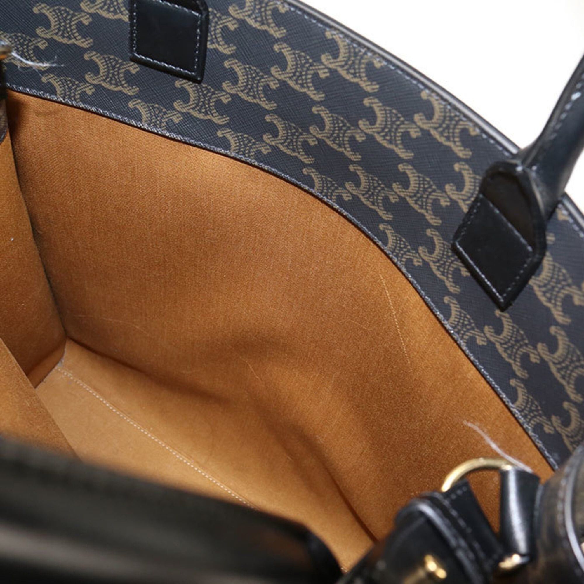 Celine Celine Tote Bag 194432CIM.38NO Vertical Cabas Medium Triomphe Canvas Women's Brown Size ONE SIZE - 4 Thumbnail