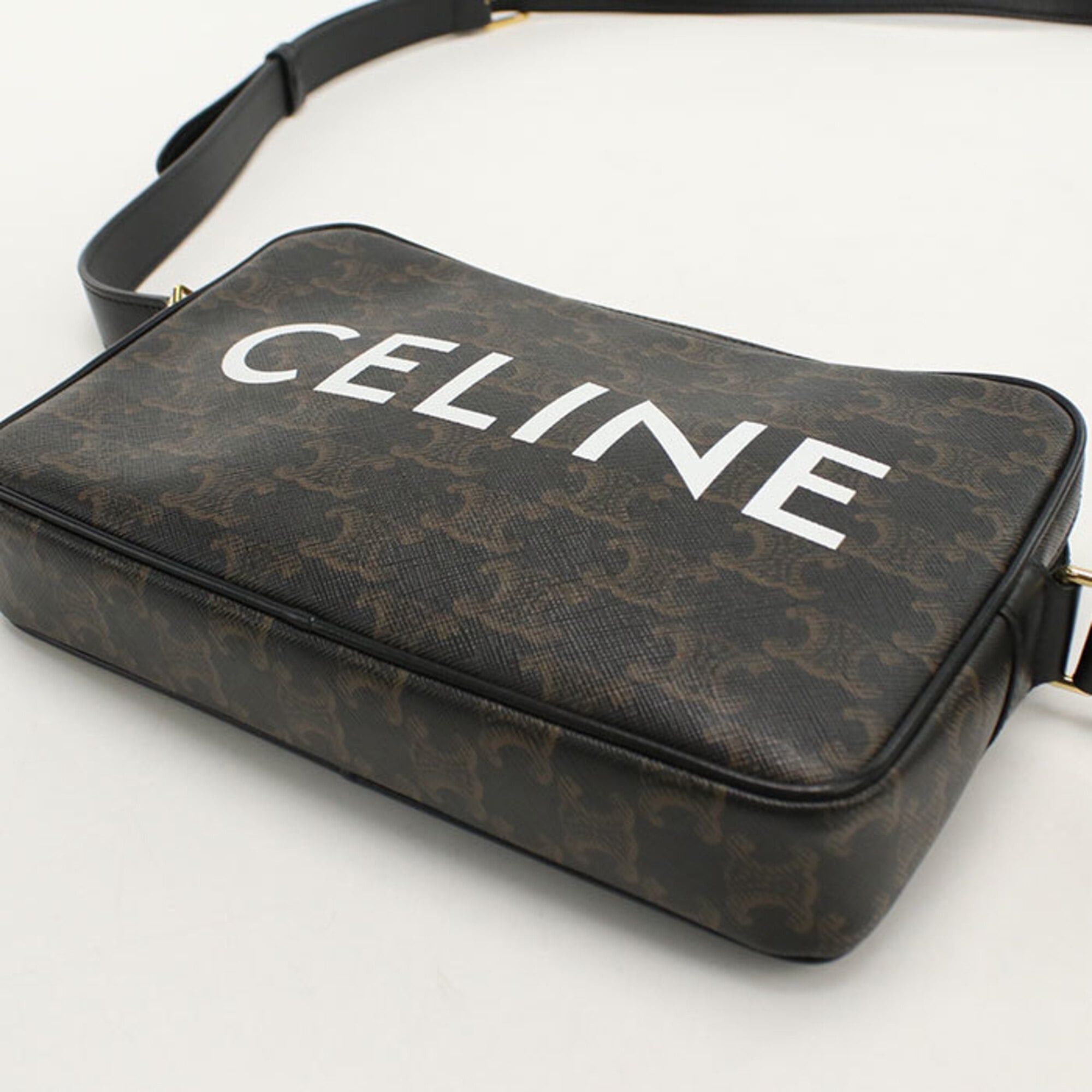 Celine Celine Crossbody Shoulder Bag Medium Messenger Triomphe Canvas Women's Brown Size ONE SIZE - 6 Thumbnail