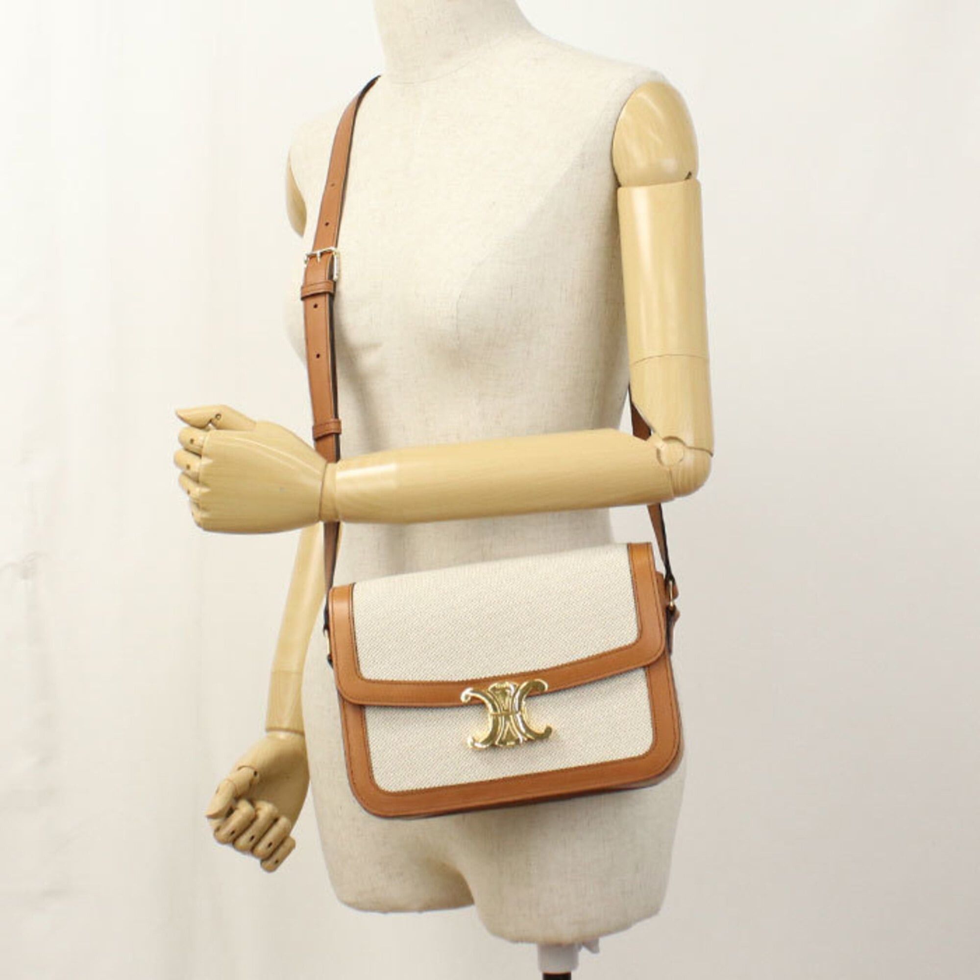 Celine CELINE Triomphe Crossbody Shoulder Bag for Women, Ivory Size ONE SIZE - 8 Thumbnail