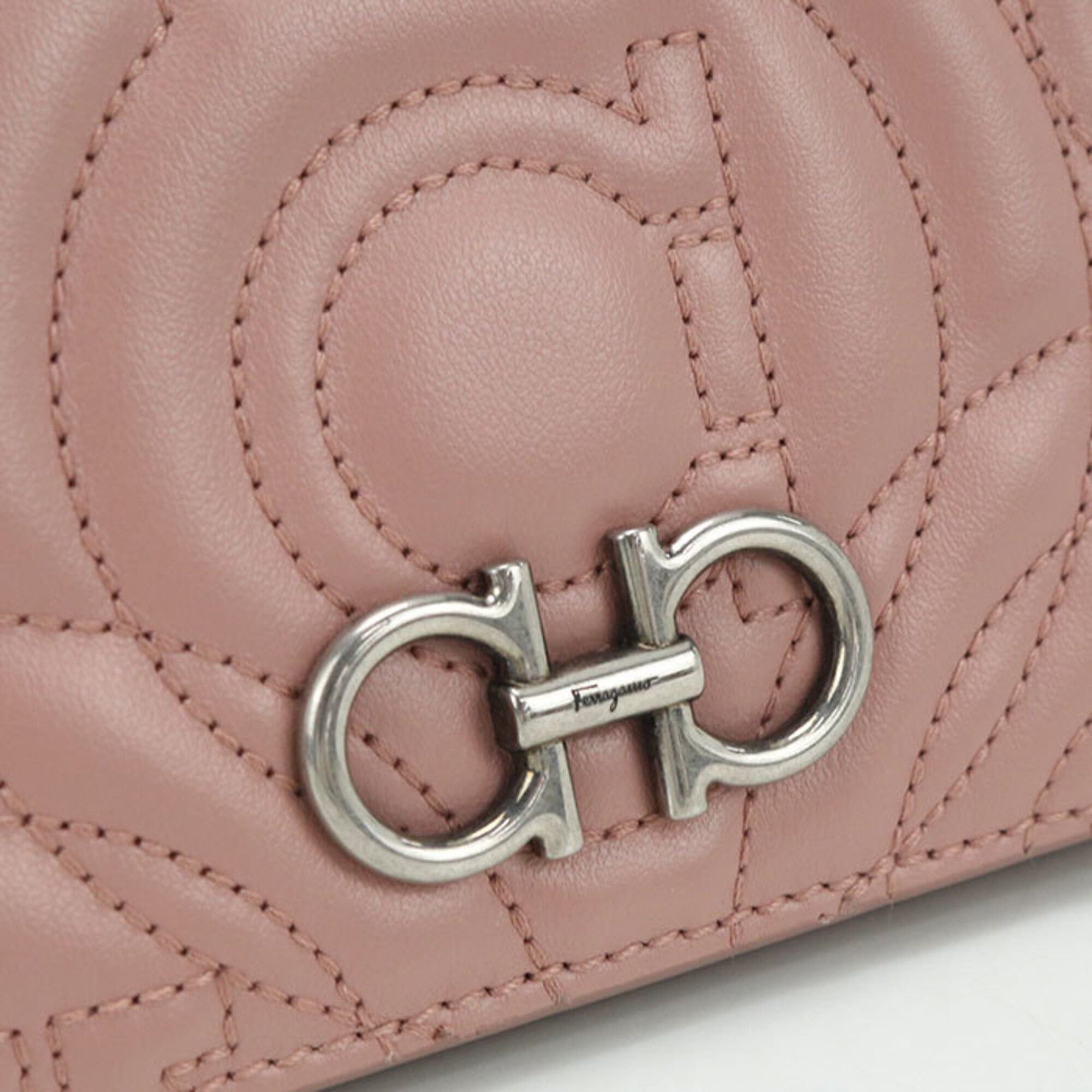 Salvatore Ferragamo Salvatore Ferragamo FERRAGAMO Ferragamo Bi-fold Wallet 22 D665 Gancini Women's Pink Size ONE SIZE - 6 Thumbnail