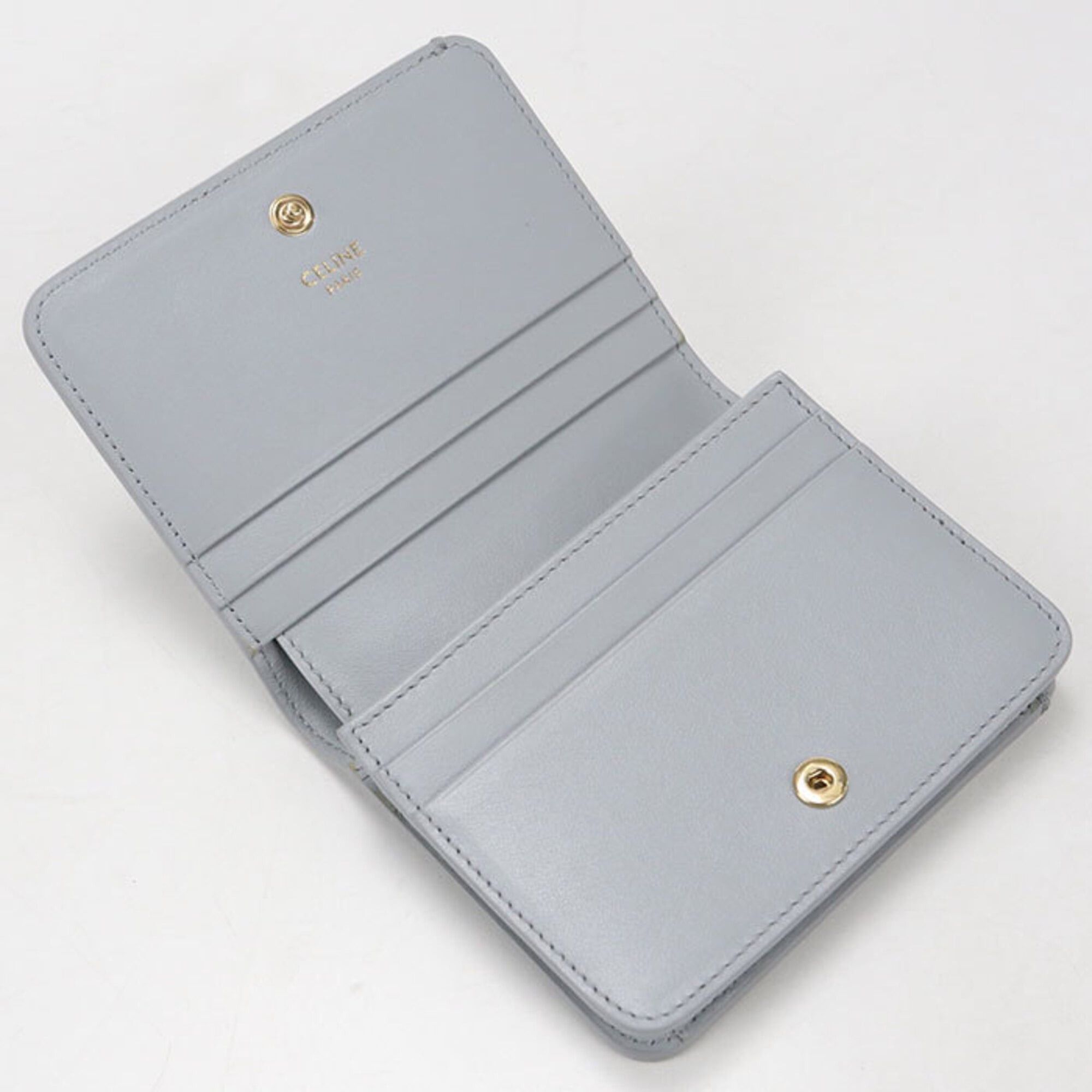 Celine CELINE Triomphe Bi-fold Wallet for Women, Blue Size ONE SIZE - 3 Thumbnail