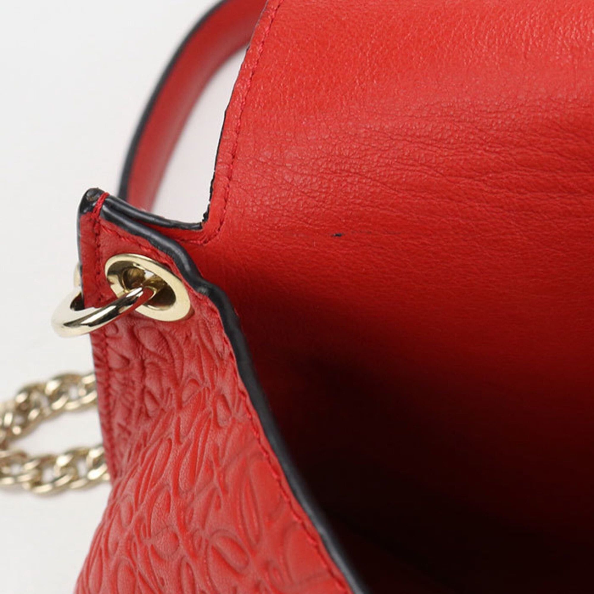 Loewe LOEWE (Loewe) Crossbody Shoulder Bag, Chain Strap, Anagram, Women's, Red Size ONE SIZE - 5 Thumbnail