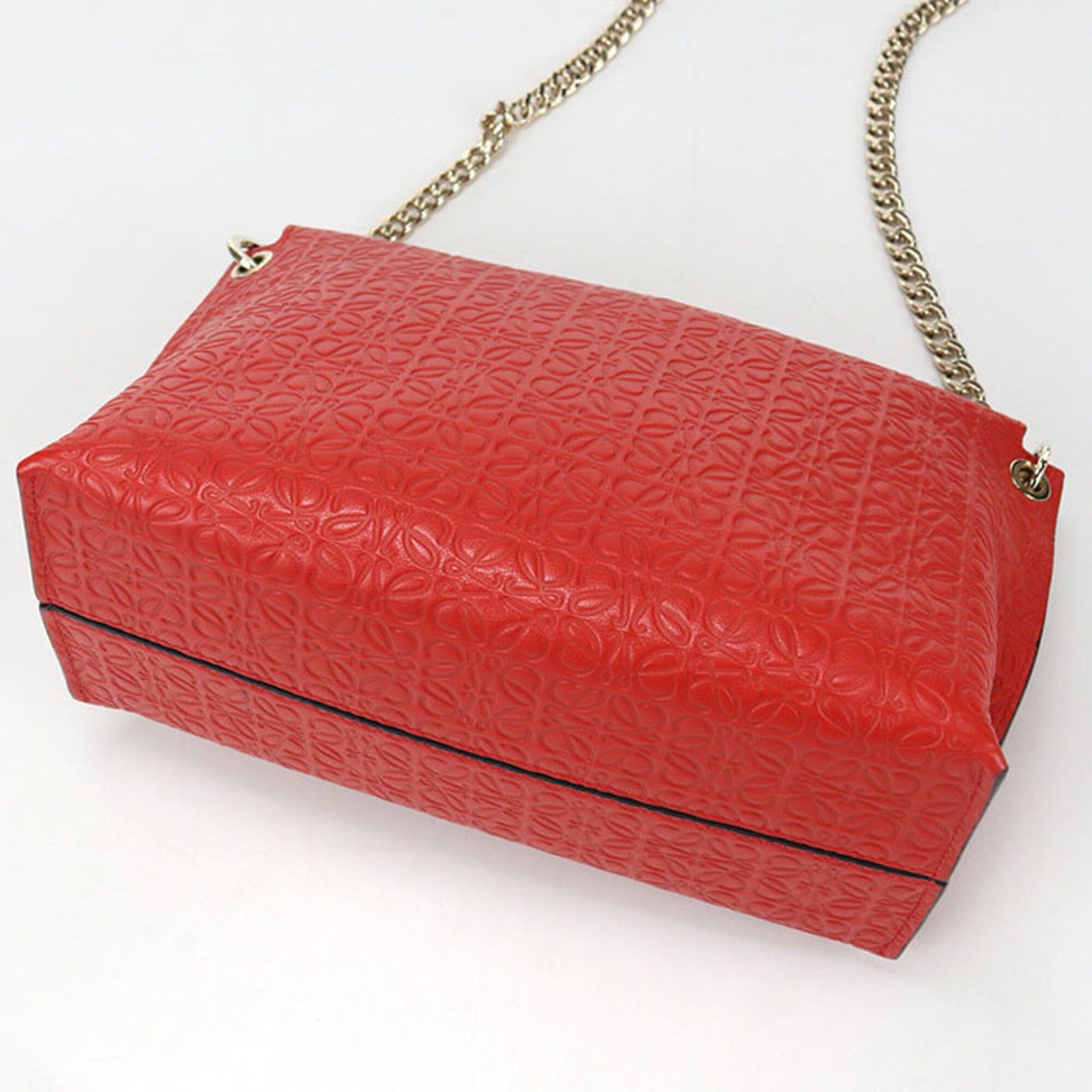 Loewe LOEWE (Loewe) Crossbody Shoulder Bag, Chain Strap, Anagram, Women's, Red Size ONE SIZE - 2 Thumbnail