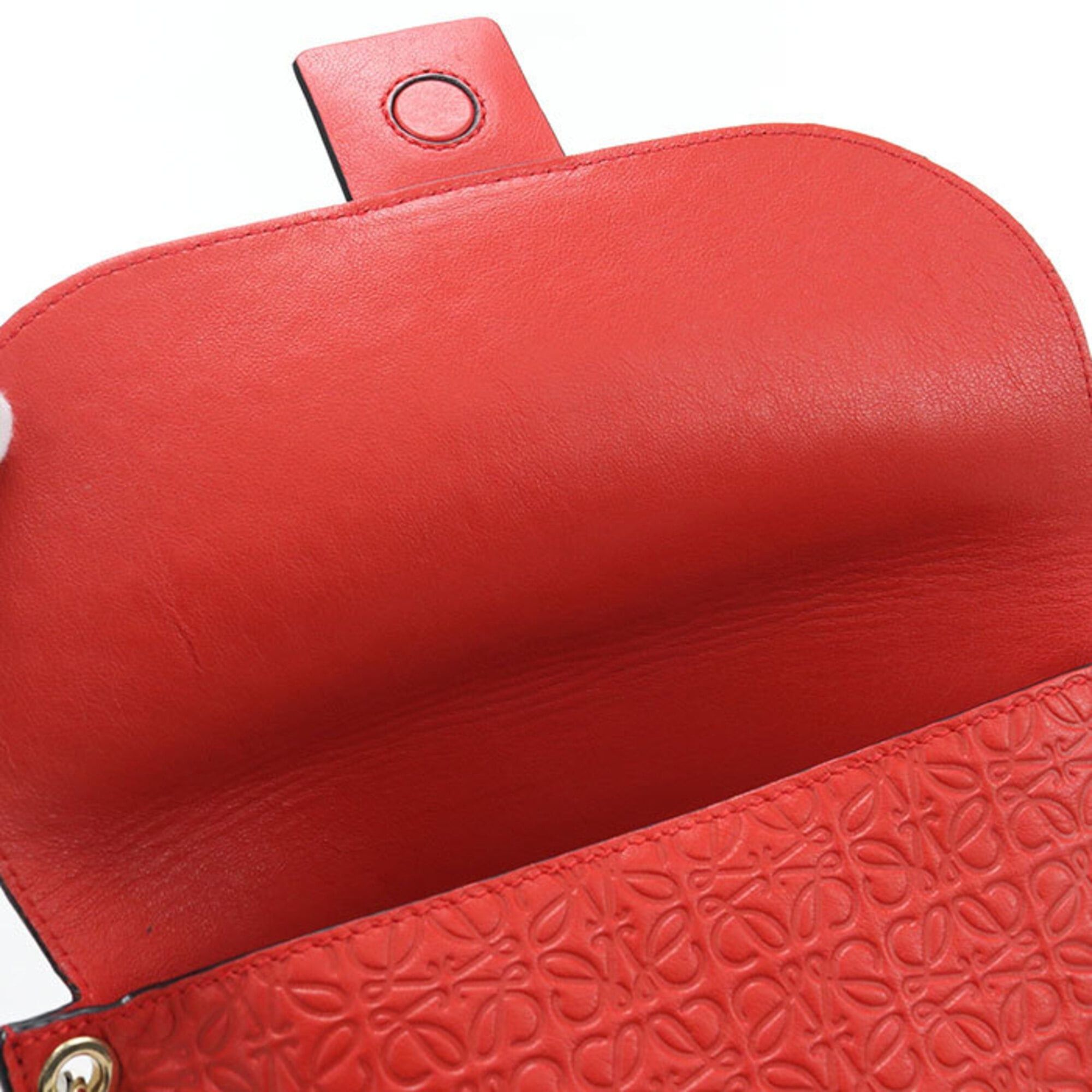 Loewe LOEWE (Loewe) Crossbody Shoulder Bag, Chain Strap, Anagram, Women's, Red Size ONE SIZE - 3 Thumbnail