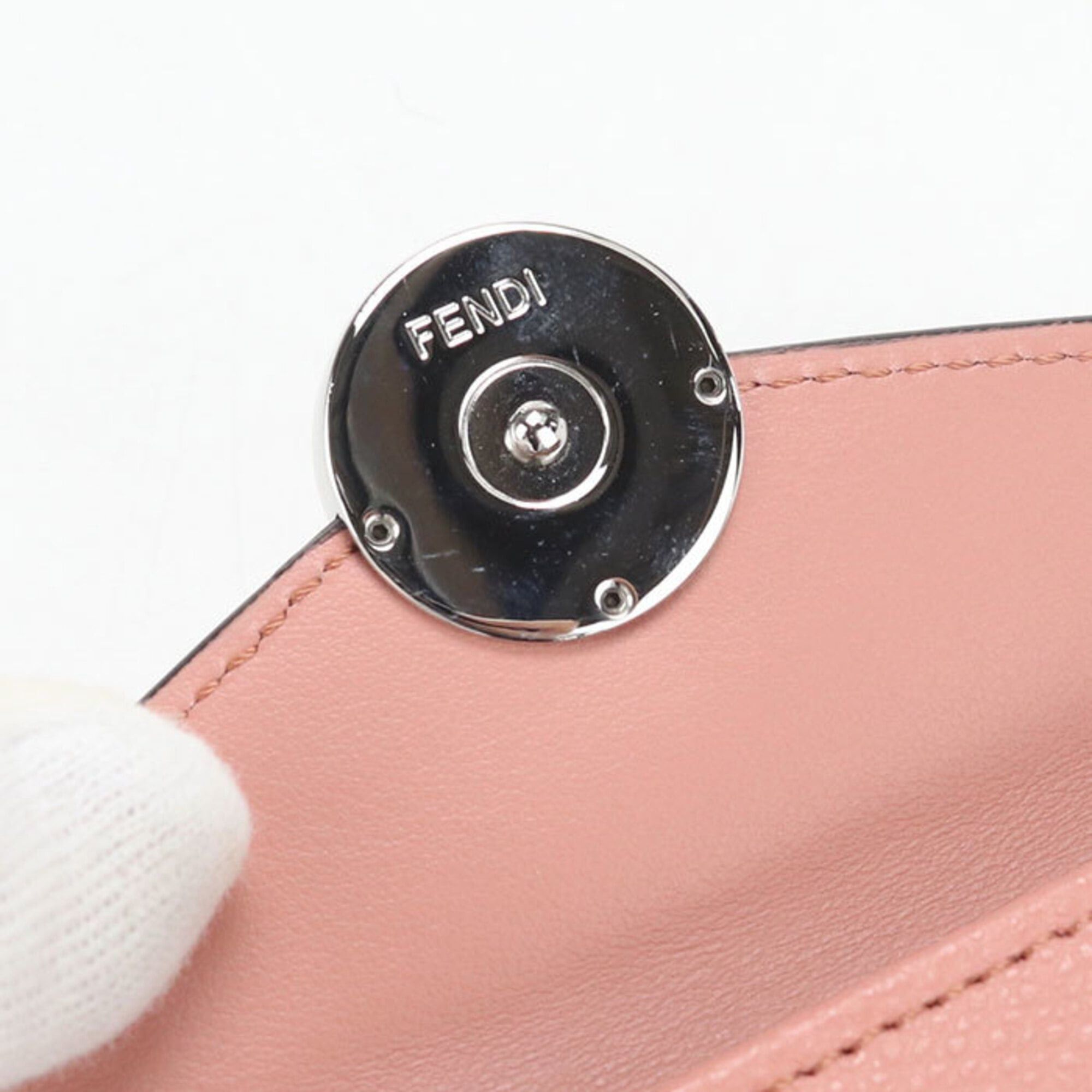 Fendi FENDI Tri-fold Wallet 8M0395 F is Fendi Women's Pink Size ONE SIZE - 7 Thumbnail