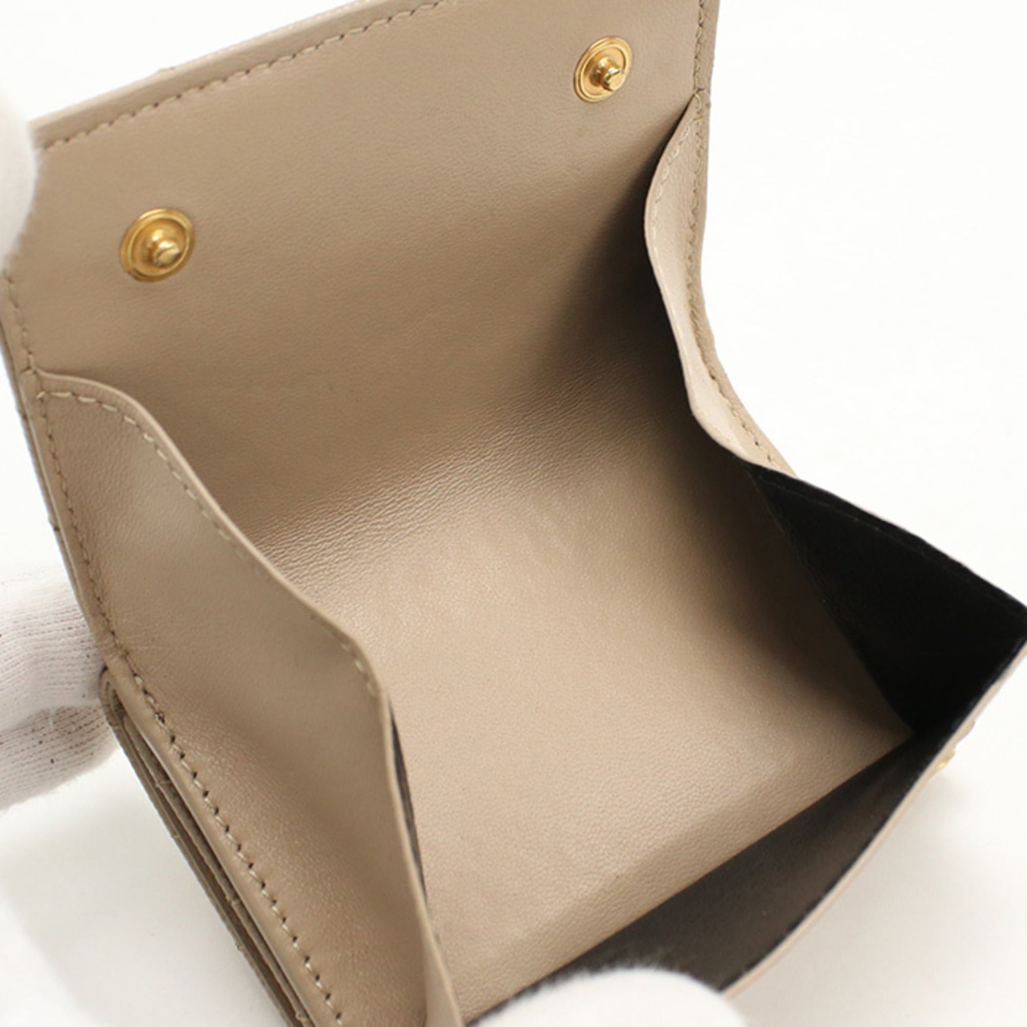Saint Laurent Paris SAINT LAURENT Tri-fold Wallet 668274 Tiny Monogram Origami Women's Beige Size ONE SIZE - 6 Thumbnail