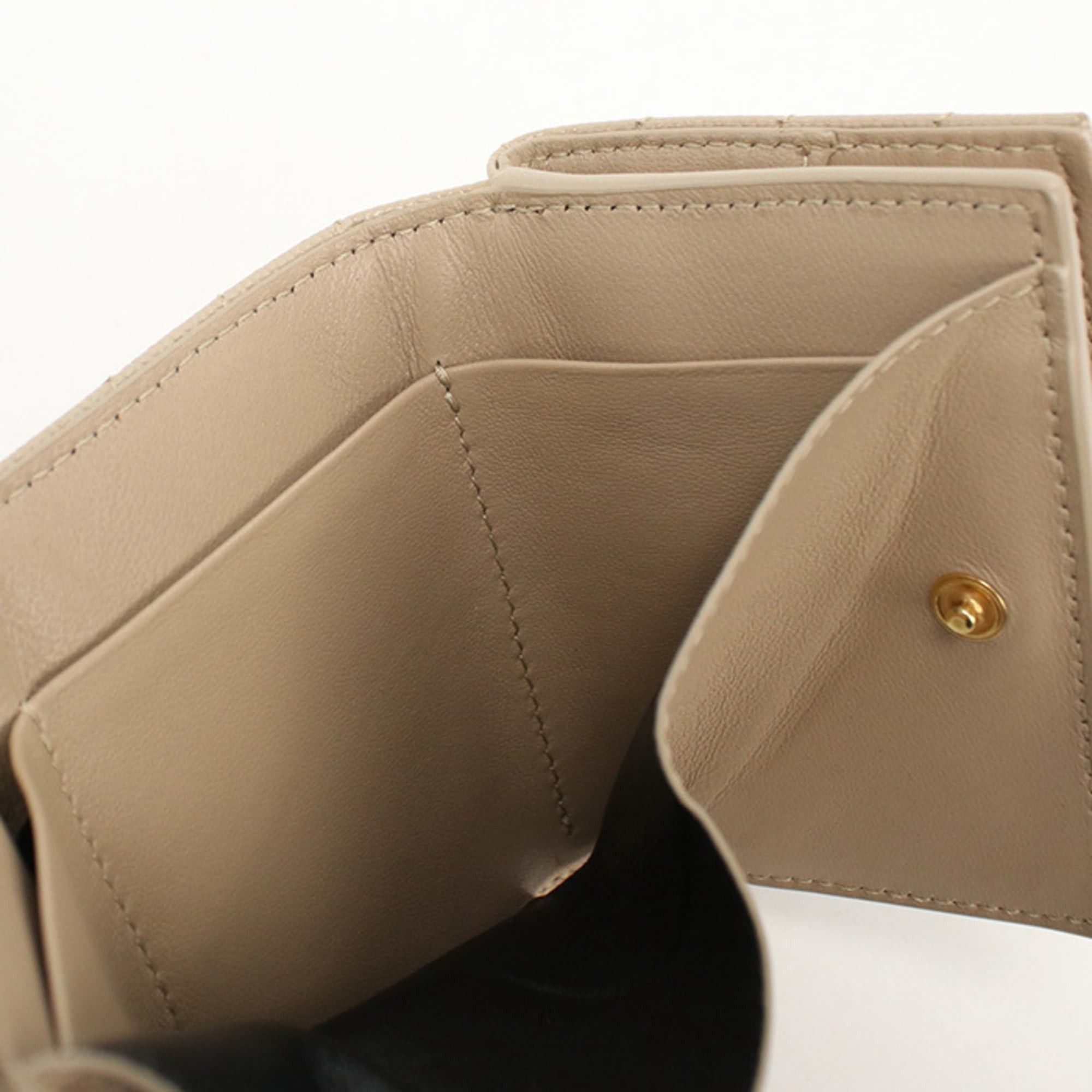 Saint Laurent Paris SAINT LAURENT Tri-fold Wallet 668274 Tiny Monogram Origami Women's Beige Size ONE SIZE - 8 Thumbnail