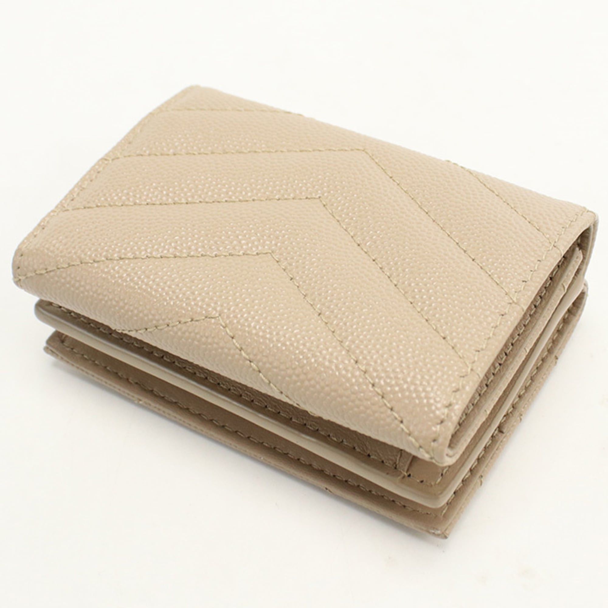 Saint Laurent Paris SAINT LAURENT Tri-fold Wallet 668274 Tiny Monogram Origami Women's Beige Size ONE SIZE - 2 Thumbnail