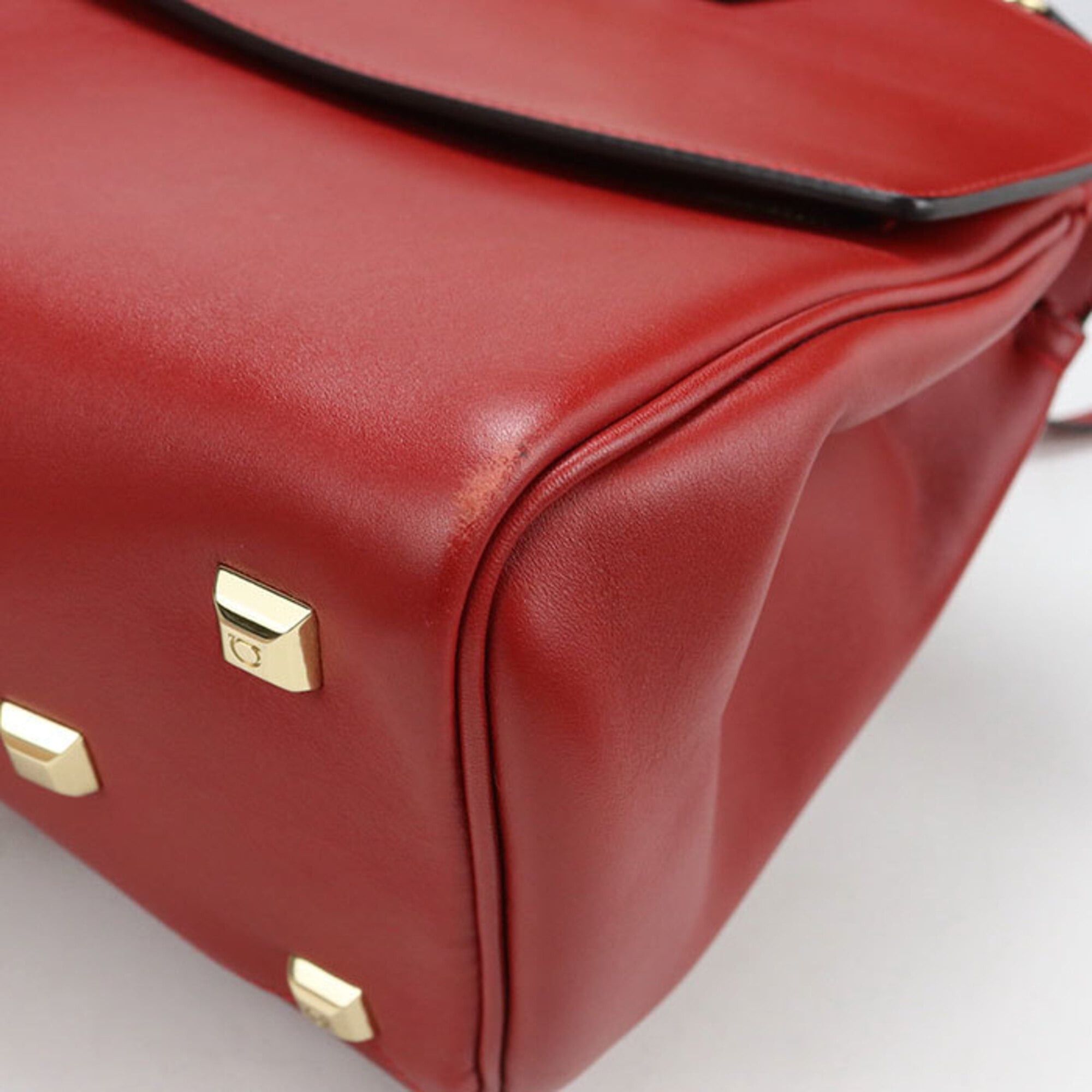 Salvatore Ferragamo Salvatore Ferragamo FERRAGAMO Ferragamo Tote Bag 21 H159 2WAY Gancini Women's Red Size ONE SIZE - 5 Thumbnail