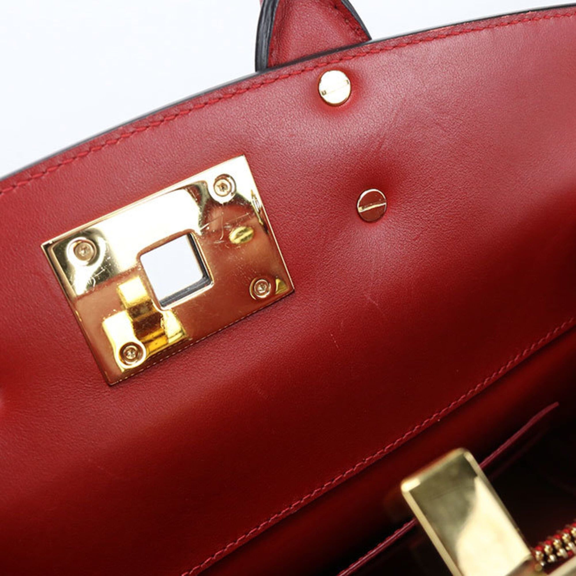 Salvatore Ferragamo Salvatore Ferragamo FERRAGAMO Ferragamo Tote Bag 21 H159 2WAY Gancini Women's Red Size ONE SIZE - 4 Thumbnail