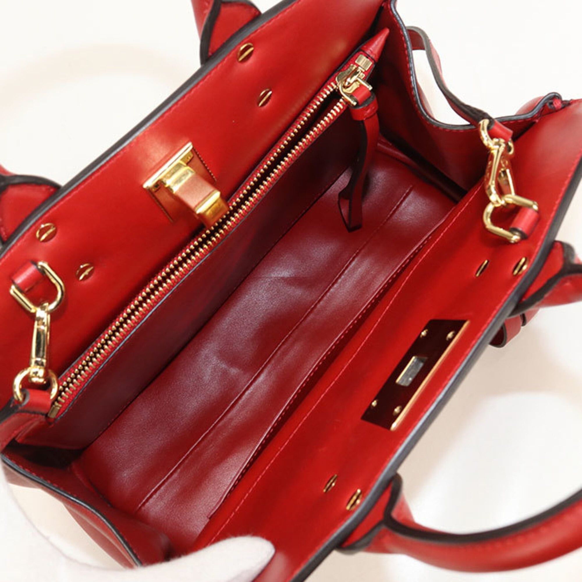 Salvatore Ferragamo Salvatore Ferragamo FERRAGAMO Ferragamo Tote Bag 21 H159 2WAY Gancini Women's Red Size ONE SIZE - 3 Thumbnail
