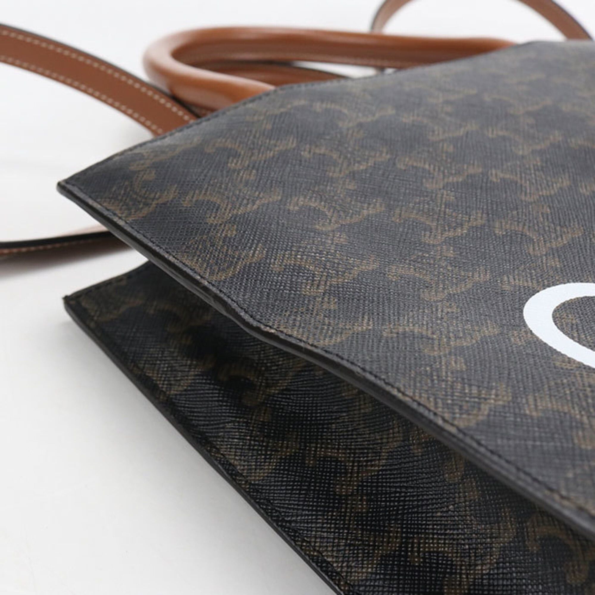 Celine Celine Tote Bag 191542BZK.04LU Vertical Cabas Small Triomphe Canvas Women's Brown Size ONE SIZE - 5 Thumbnail